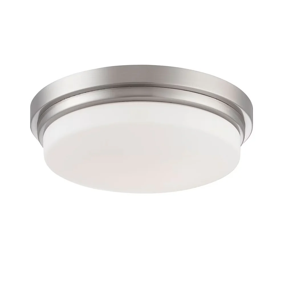 1-Light Satin Nickel LED Flush Mount Ceiling Light