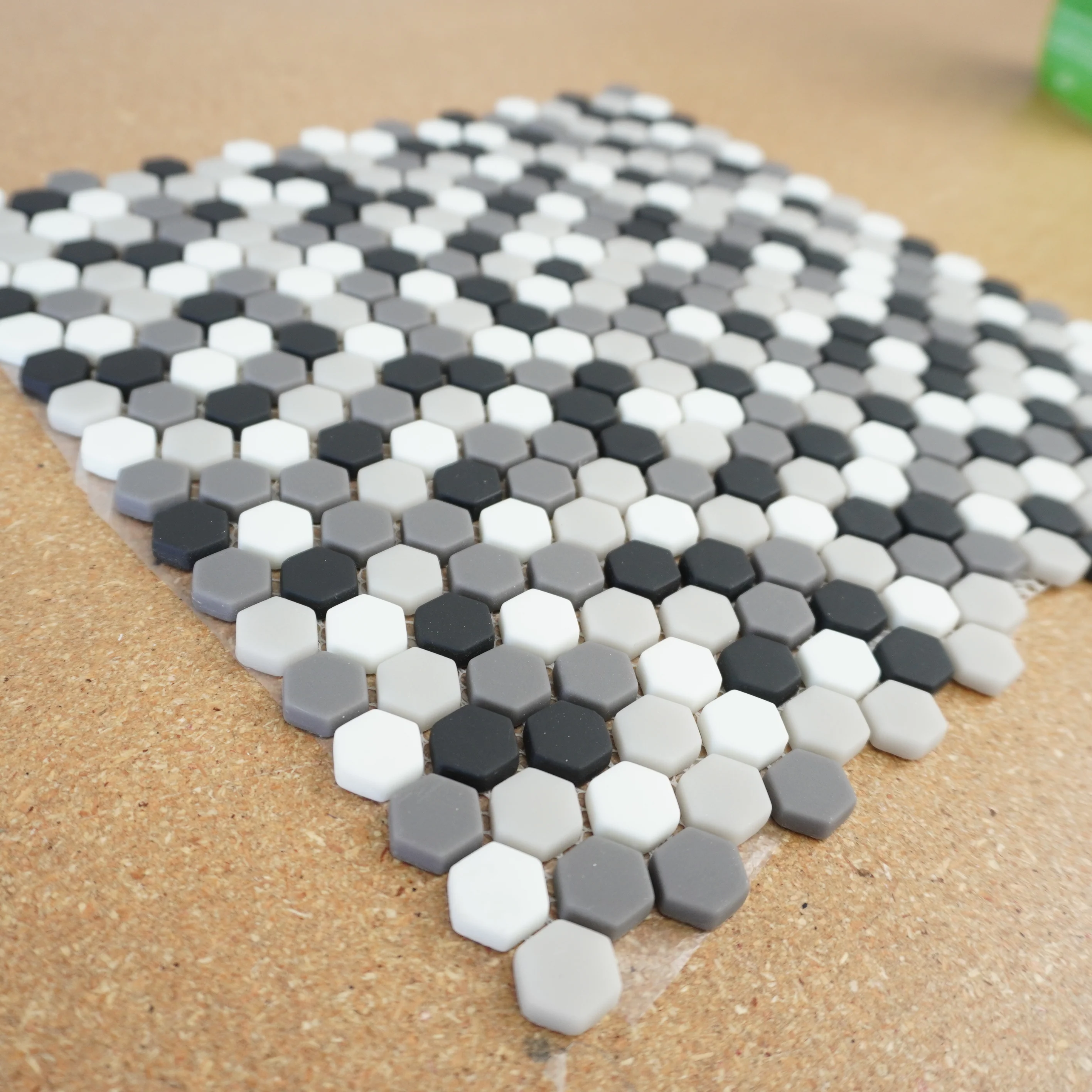 11x11-inch Hexagon Floor Tiles in Black & White - 10 sq. ft. (11 pcs) - Image 2