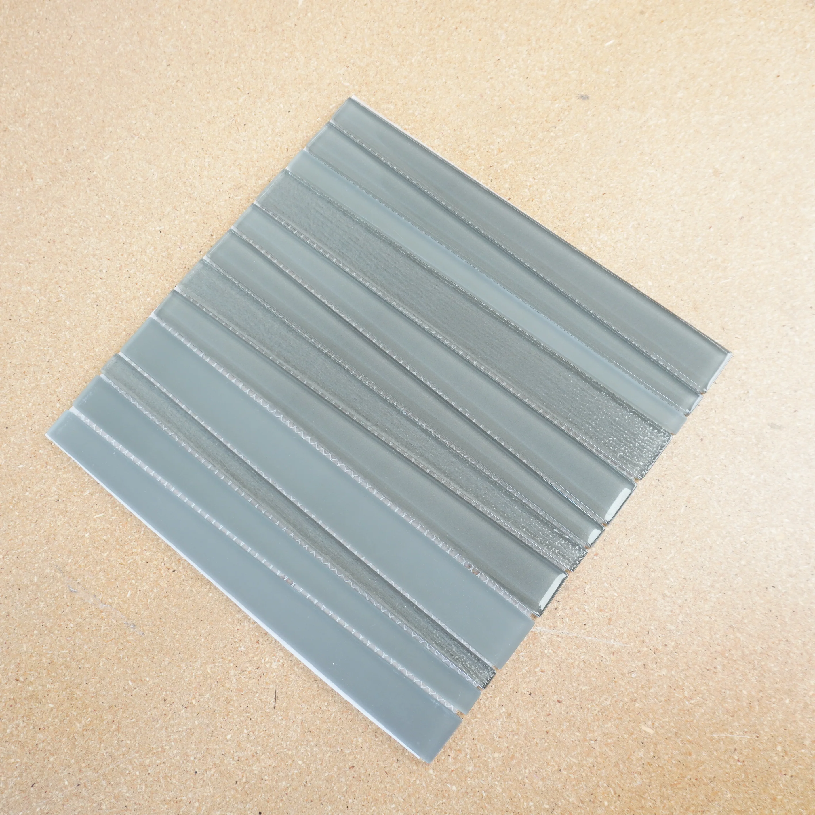 12x12-inch Glass Mosaic Tiles in Dark Taupe 13.6 sq. ft. (14pcs) - Image 4