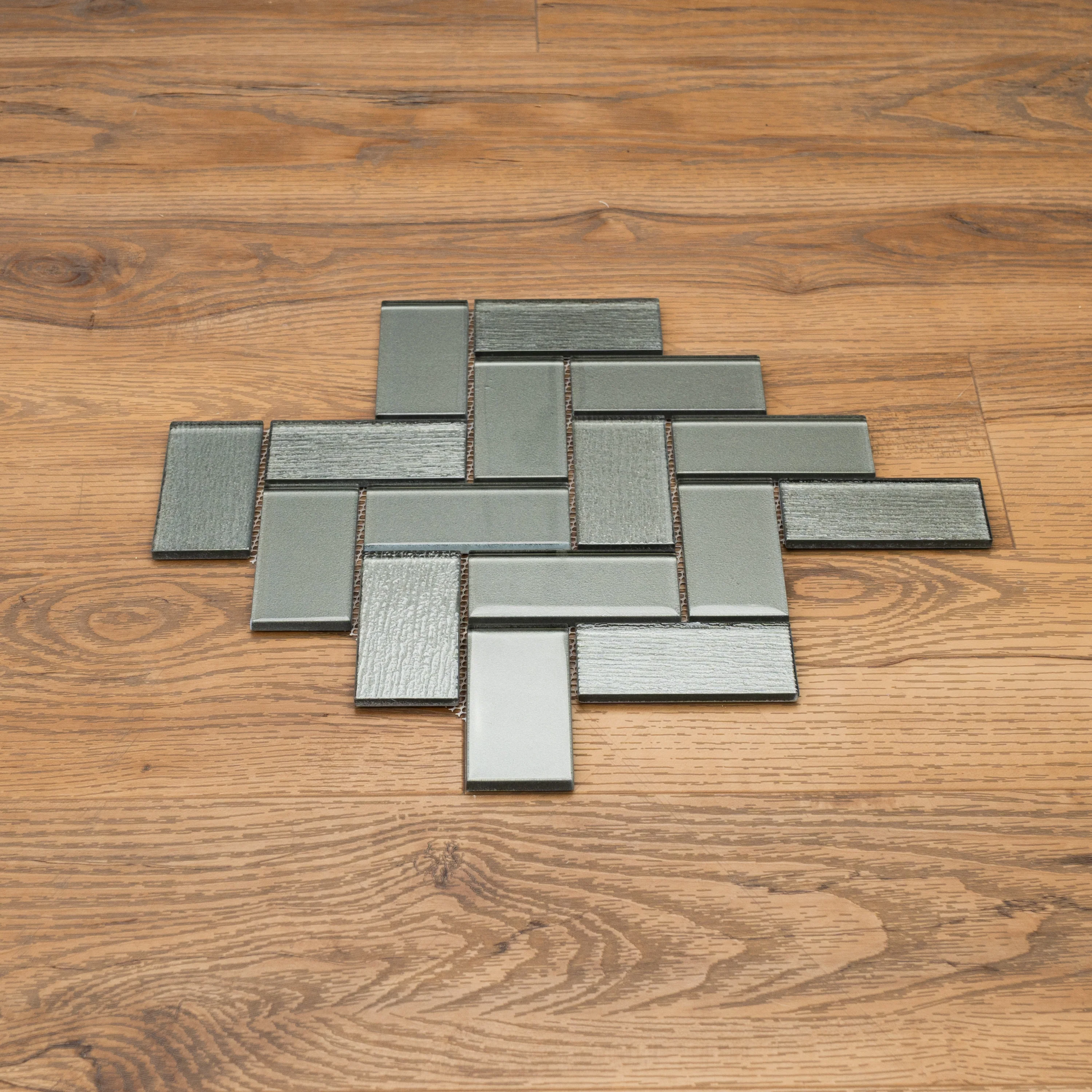 13 1/4"x 15" Mosaic Grey Tiles - 7.75 sq.ft. - Image 2