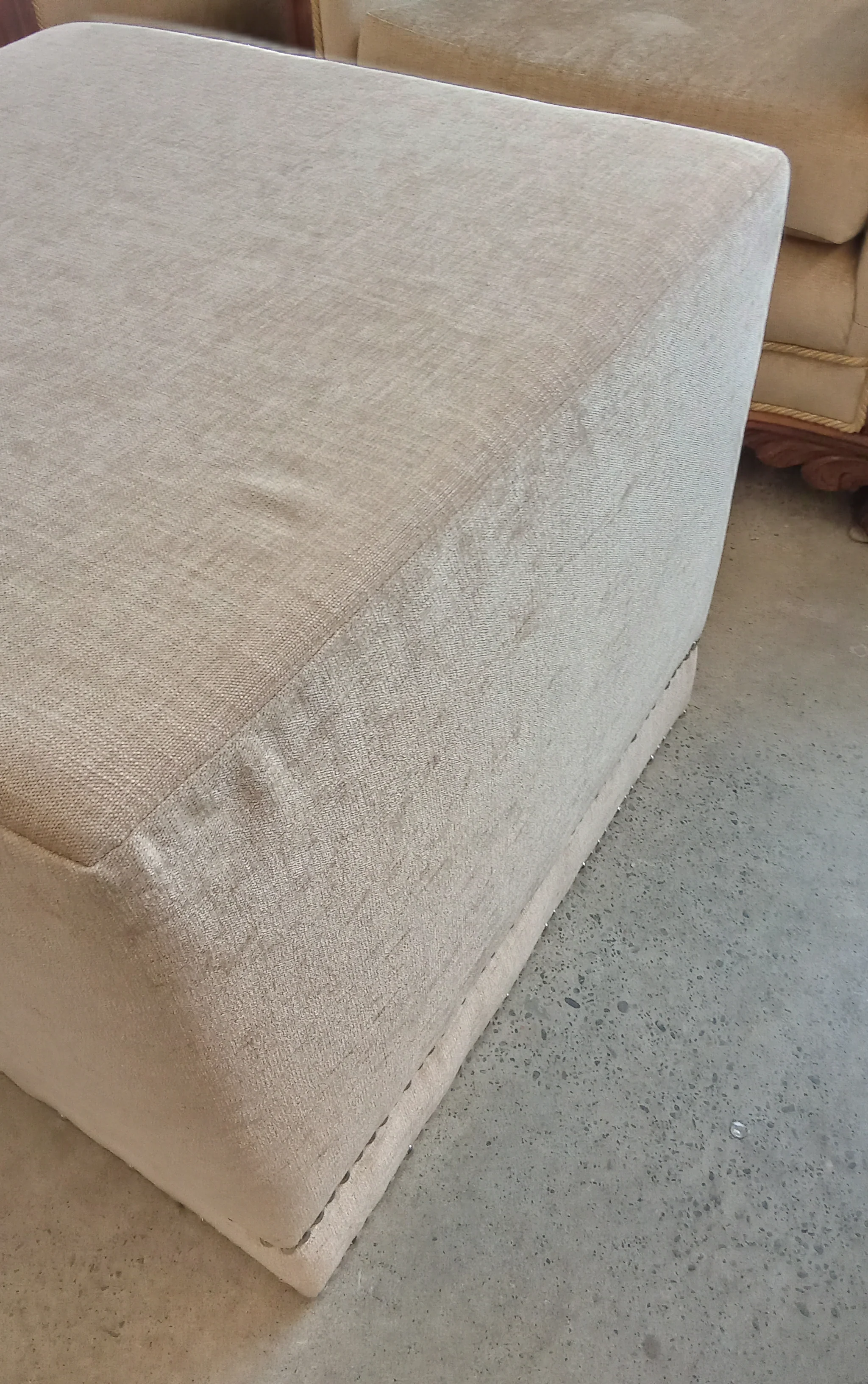 23"W Cream Fabric Ottoman - Image 3