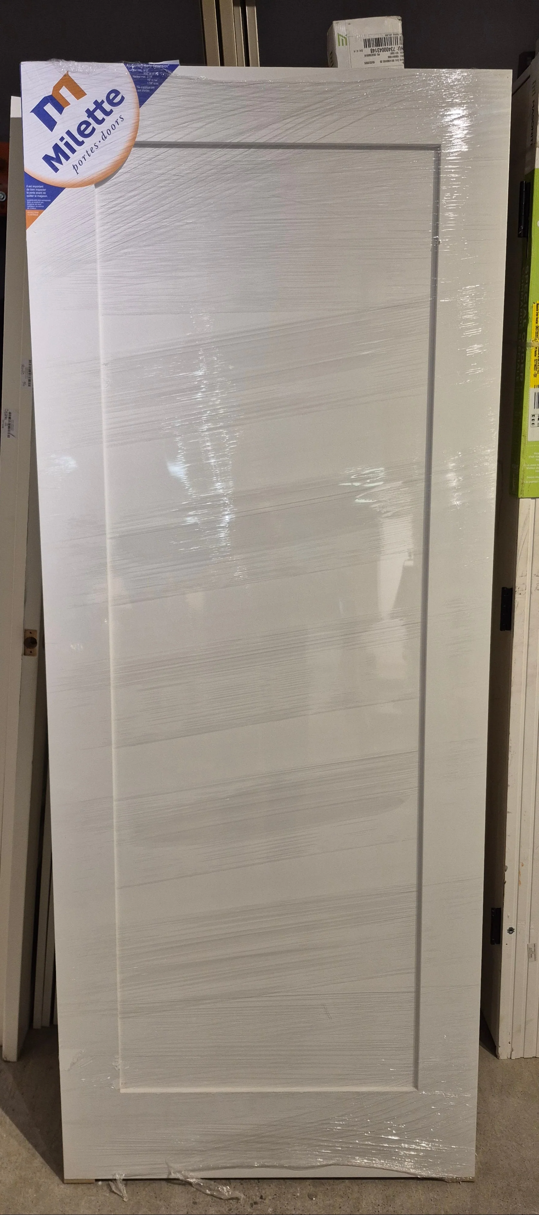 32"W x 80"H Primed 1-Panel Solid Wood Shaker Style Interior Slab Door MDF (Paint Grade) - Image 3