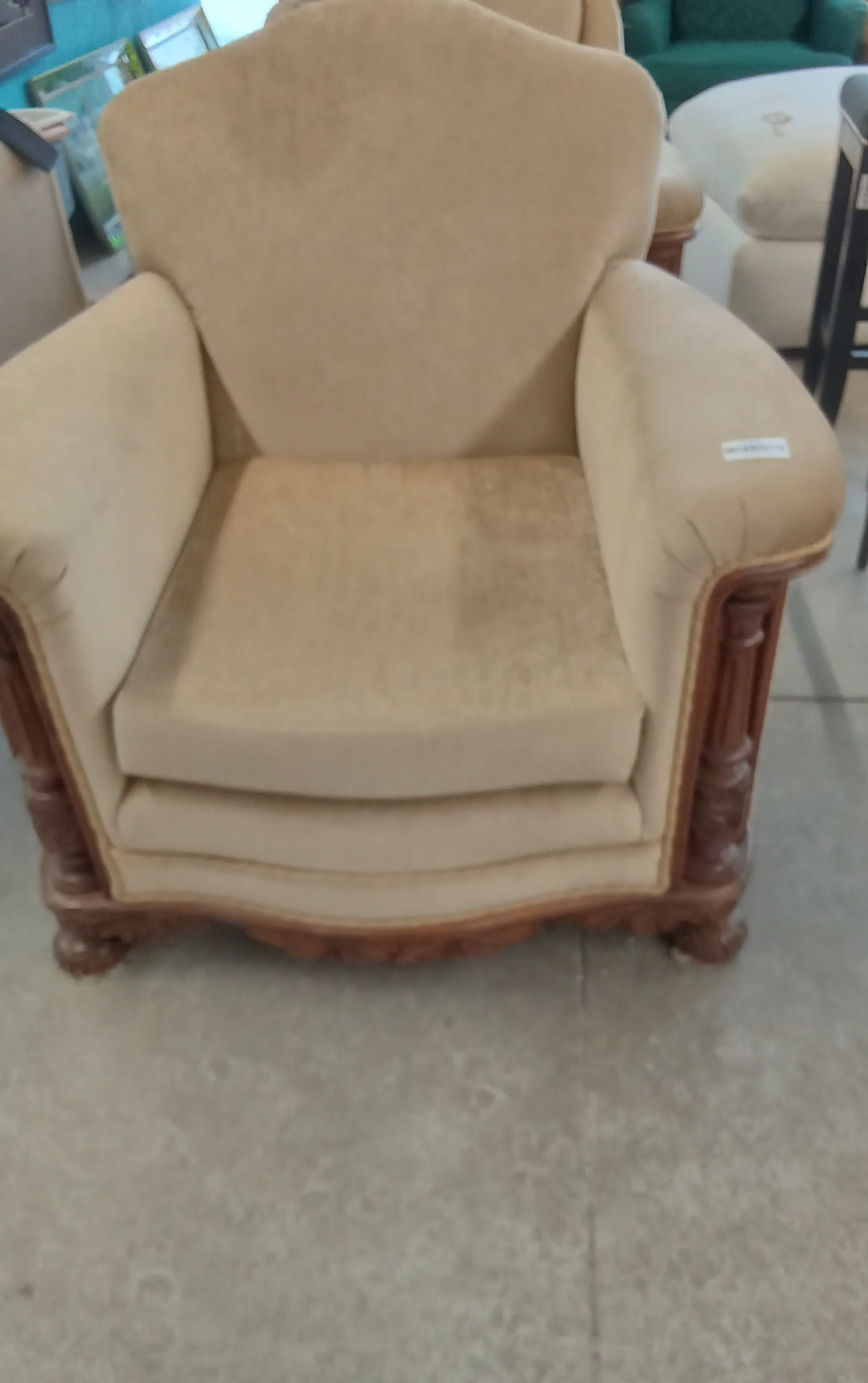 36"W Armchair in Tan Fabric