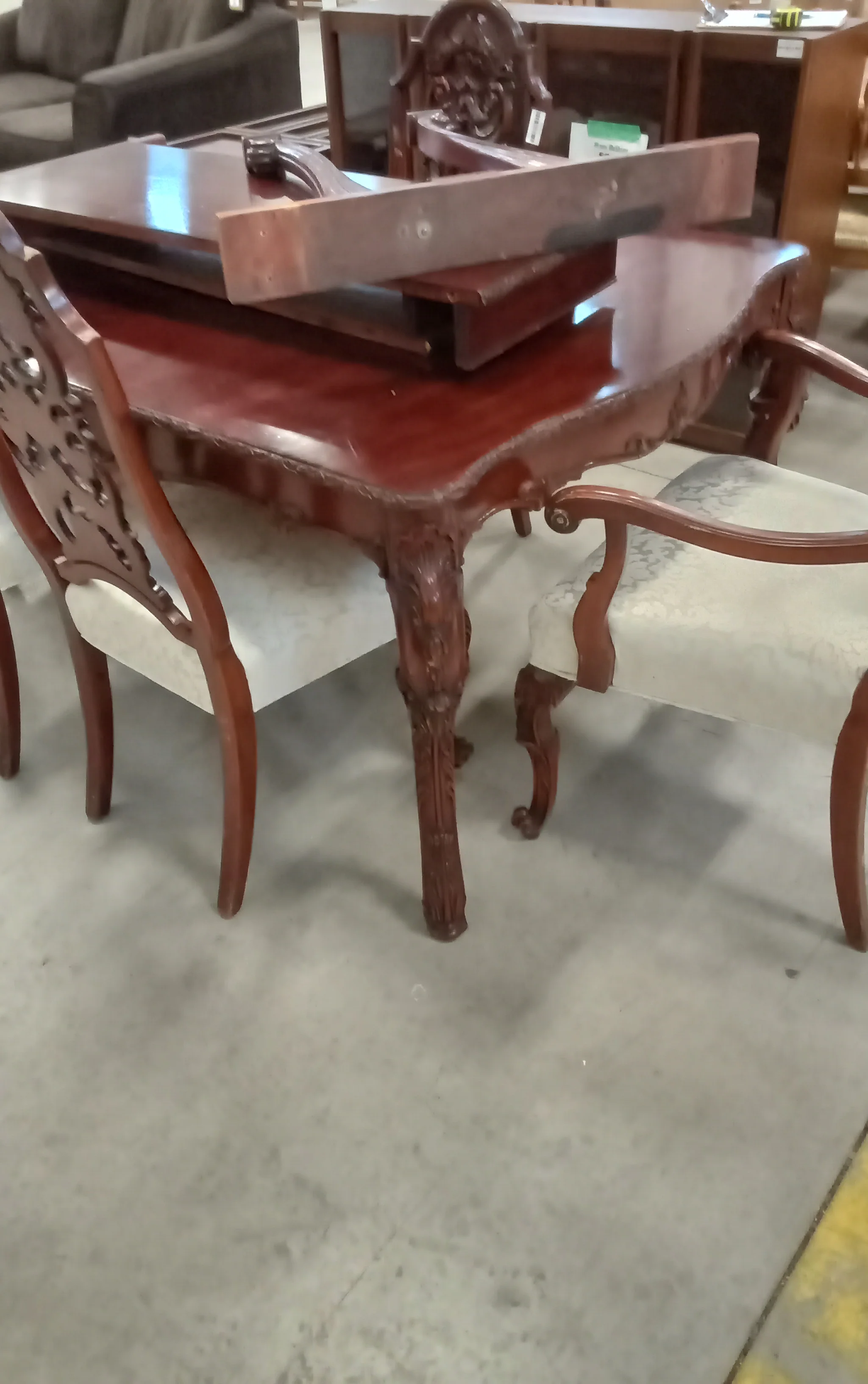 60"W Dining Table with Five Chairs and Two Leaves - Image 2