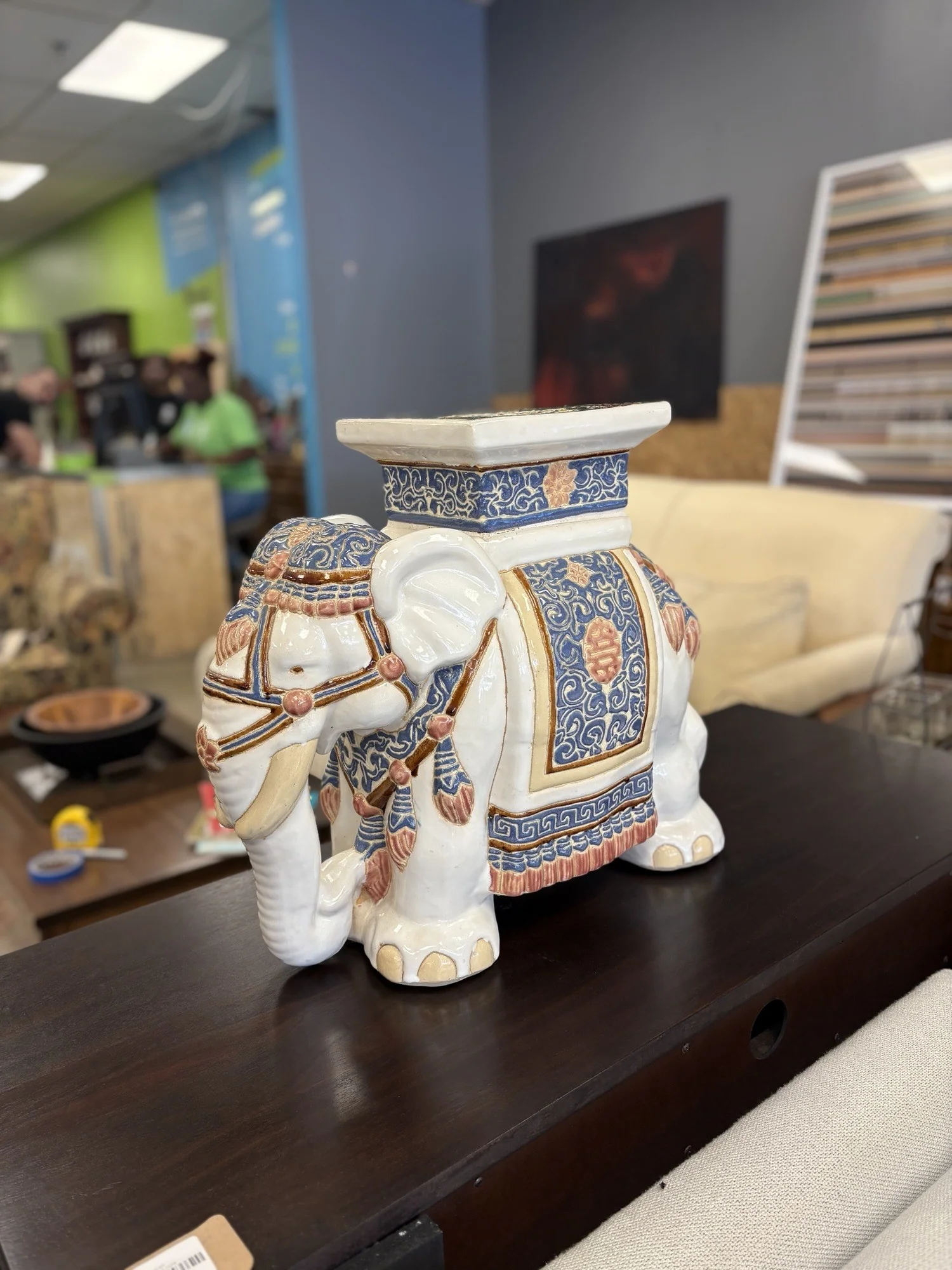 8- Inch Glazed Ceramic Elephant 1970s - Image 5