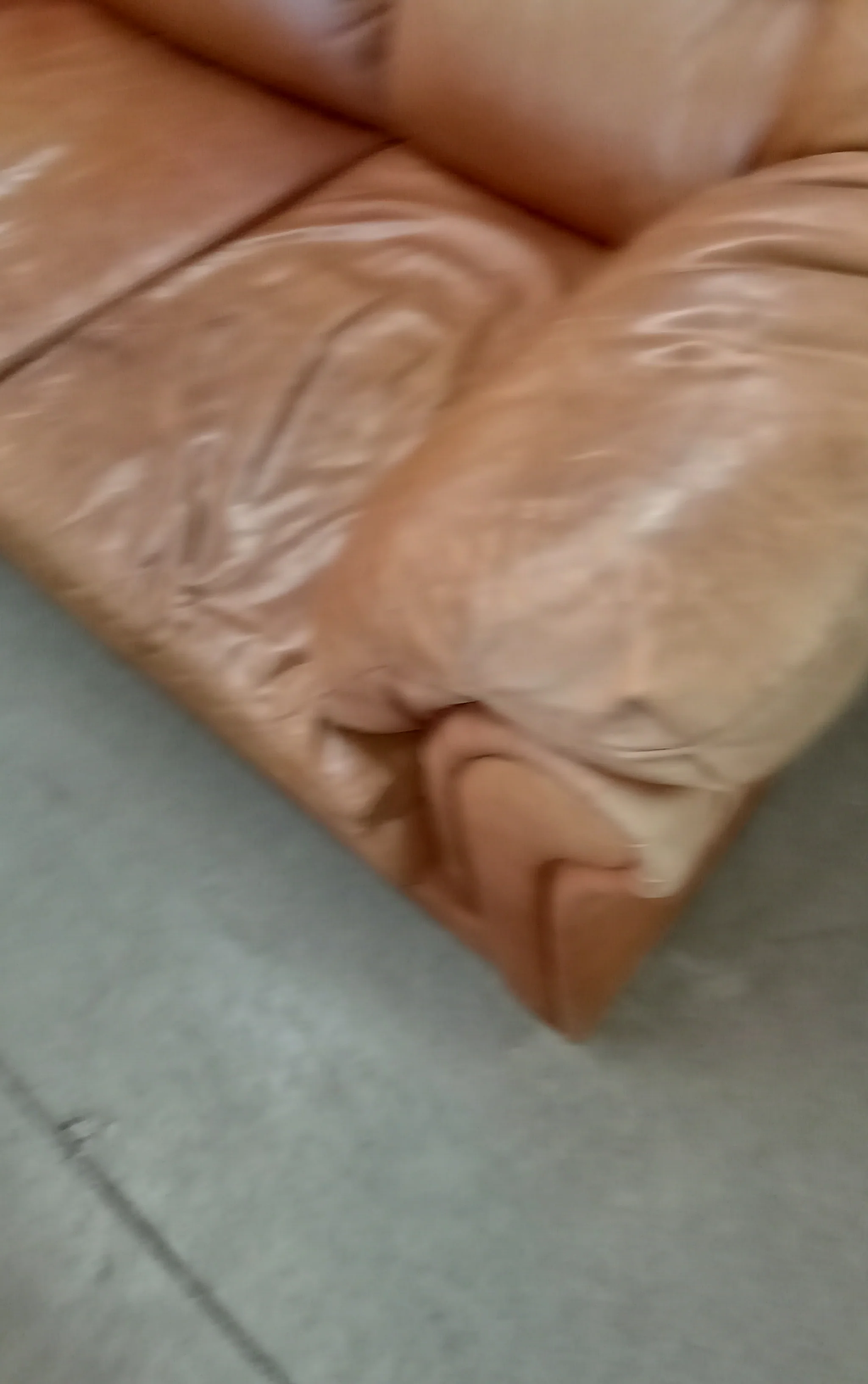 84"W Brown Leather 3-Seat Sofa - Image 2
