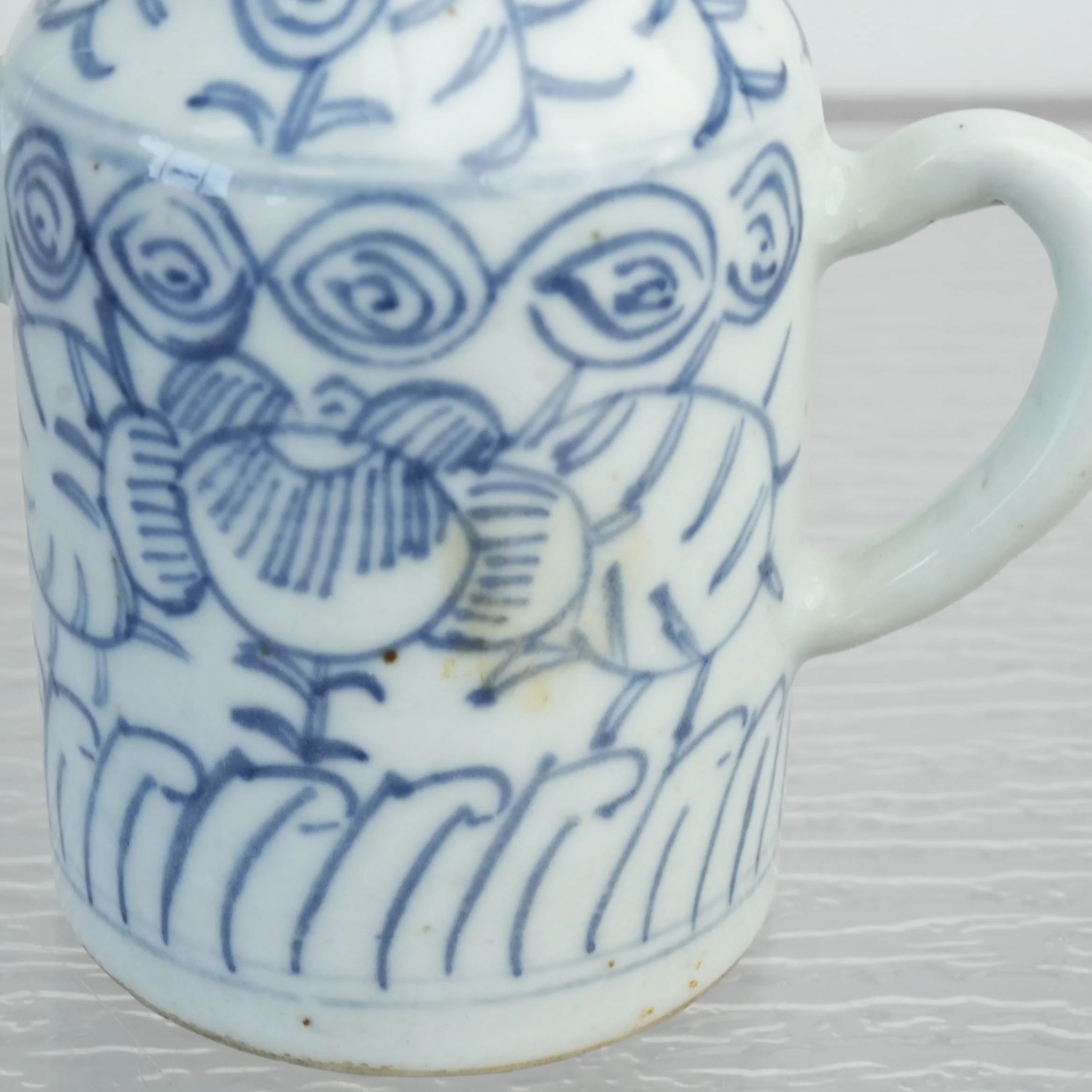 Antique Chinese Blue and White Porcelain Liquor Warmer - Image 3