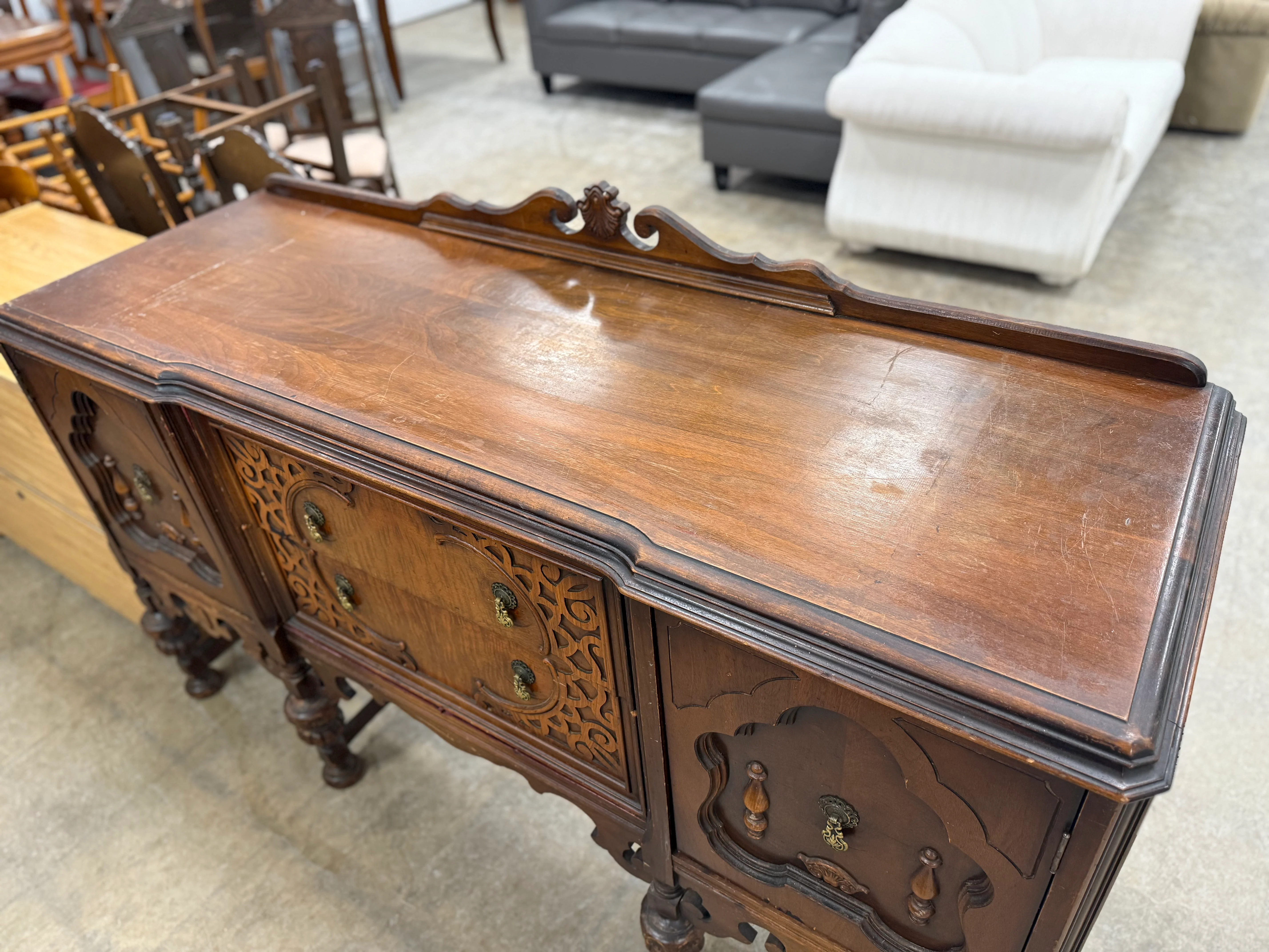 Antique Jacobean Styled Revival Sideboard/Buffet - Image 2