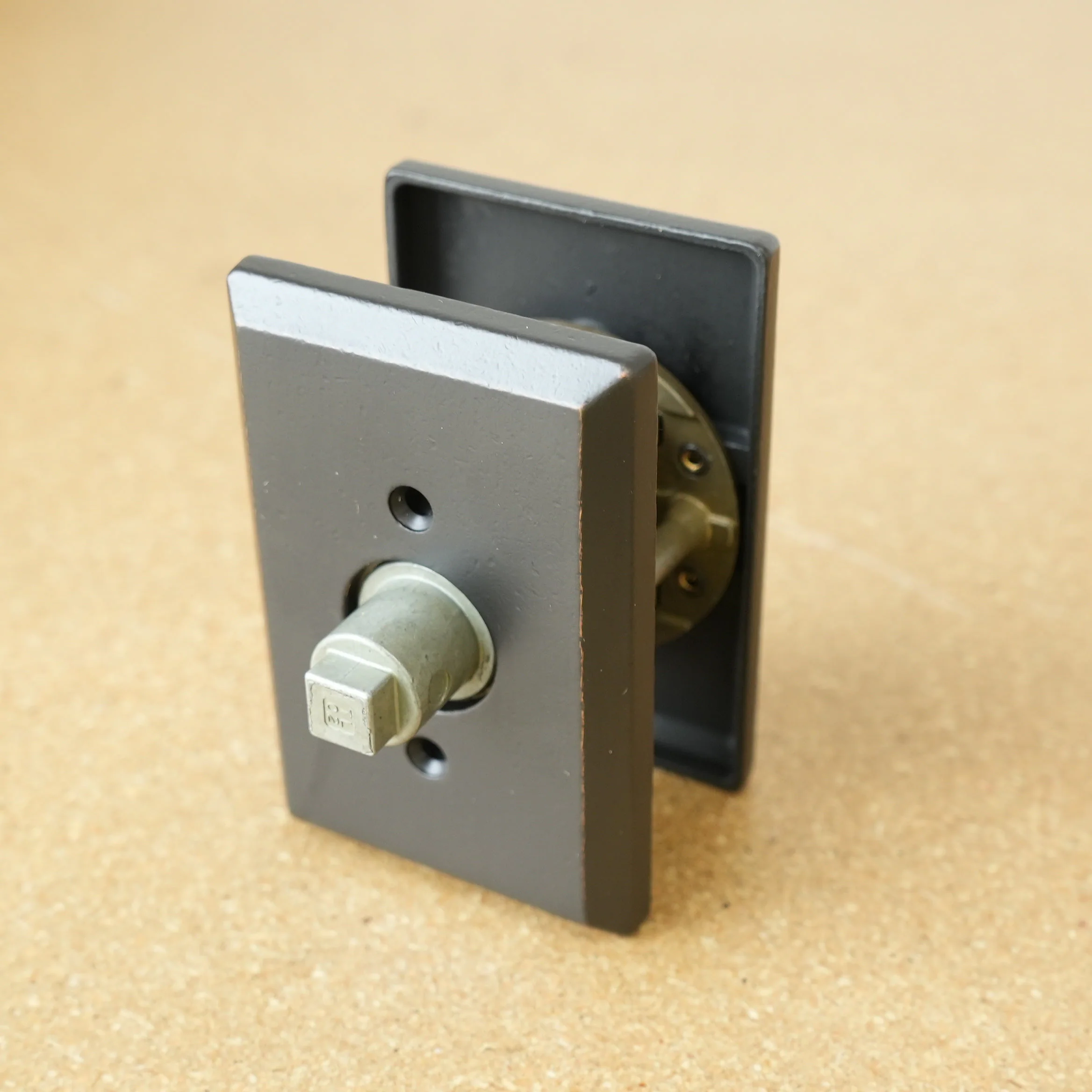 Baldwin Reserve Dark Bronze Taper Lever & Rustic Square Rose- Passage - Image 5