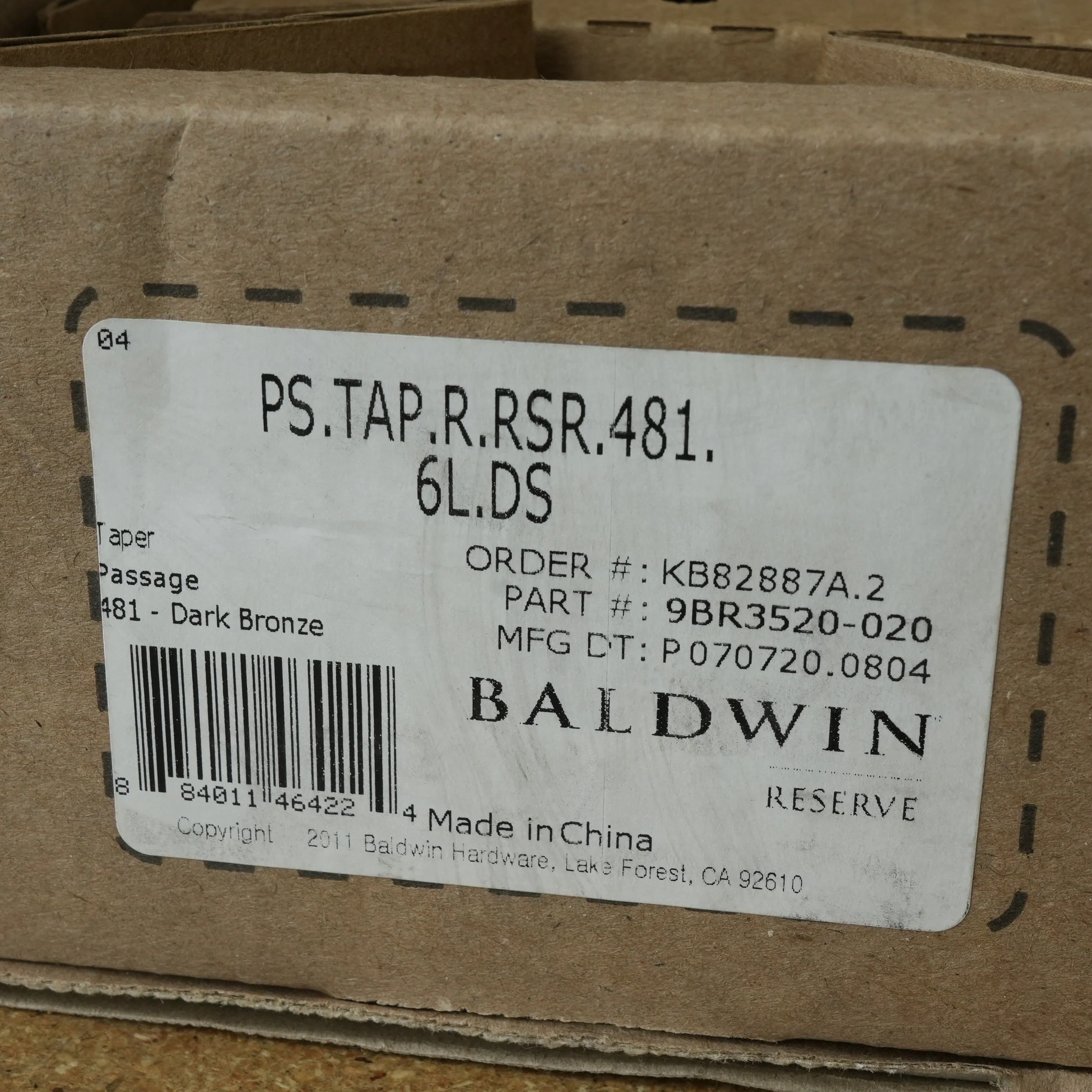 Baldwin Reserve Dark Bronze Taper Lever & Rustic Square Rose- Passage - Image 9