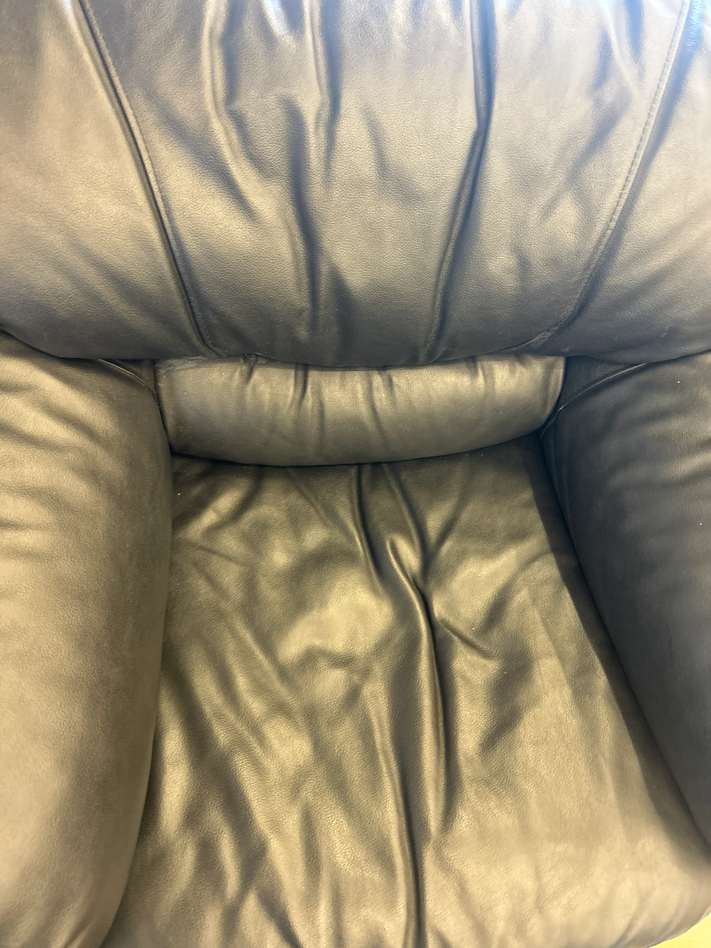 Black Upholstered Faux Leather Armchair Sofa - Image 3