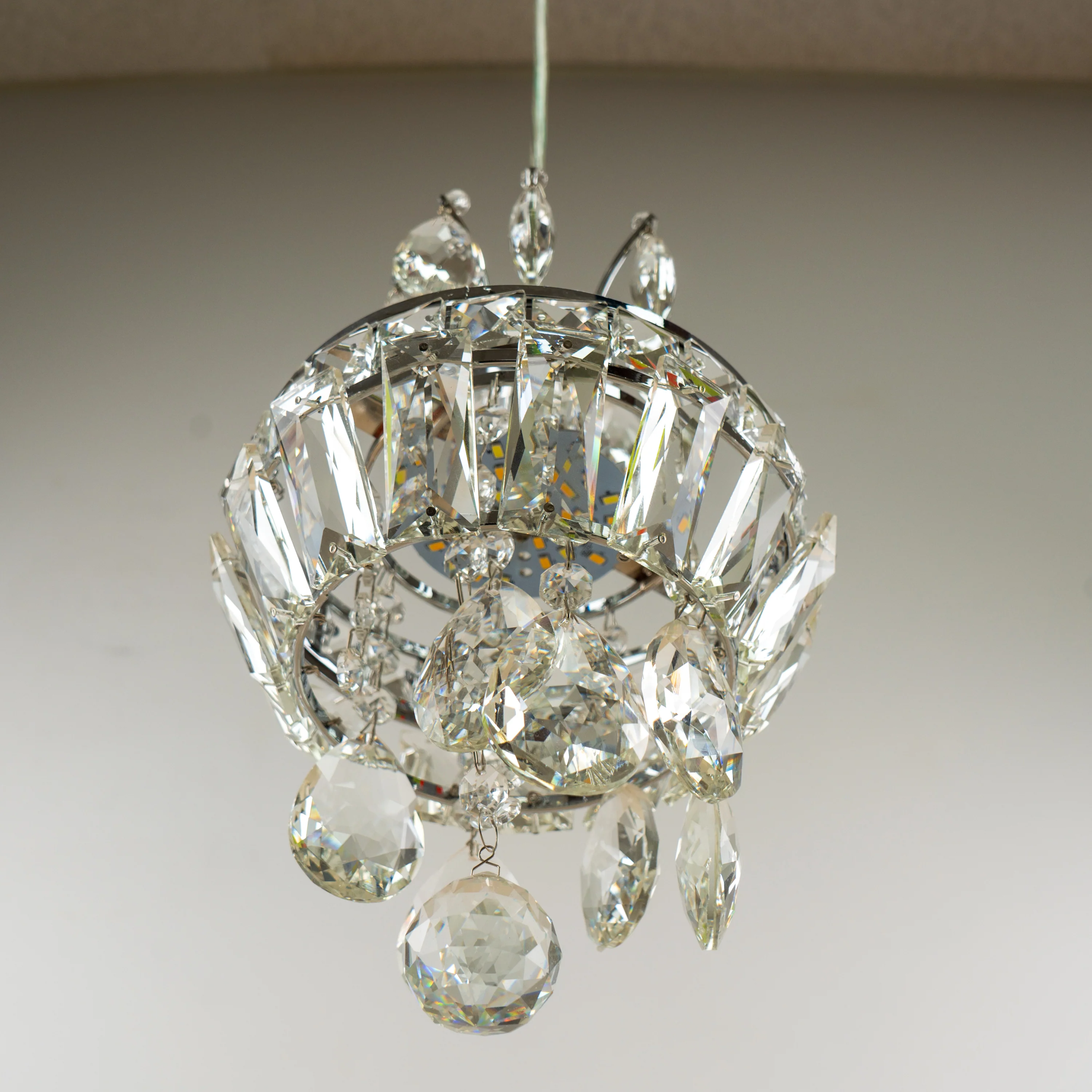 Crystal Lotus Flower Chandelier - 4.75" W x 34.25" H x 4.75" D - Image 2