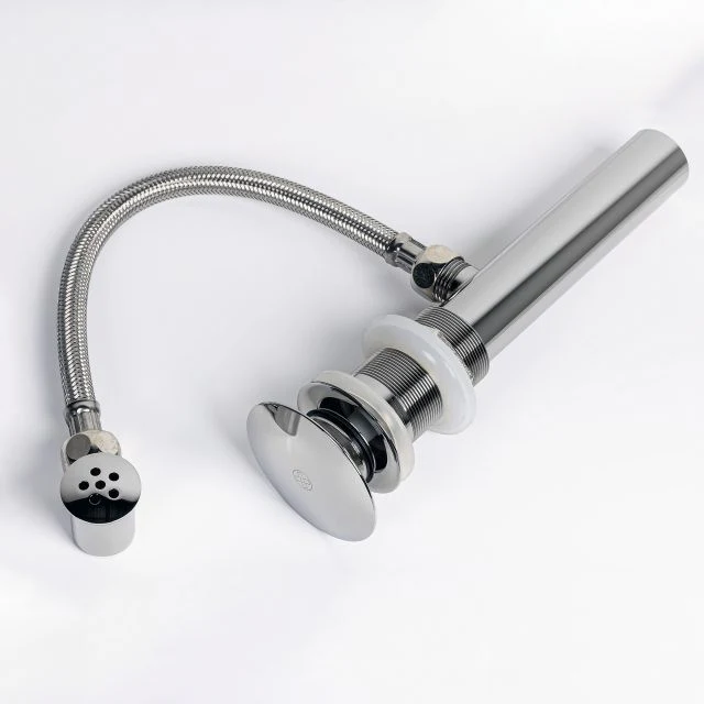 Chrome Pop-up Glass Drain & Overflow for Bathroom Sink – TY-5632C-1 - Image 4
