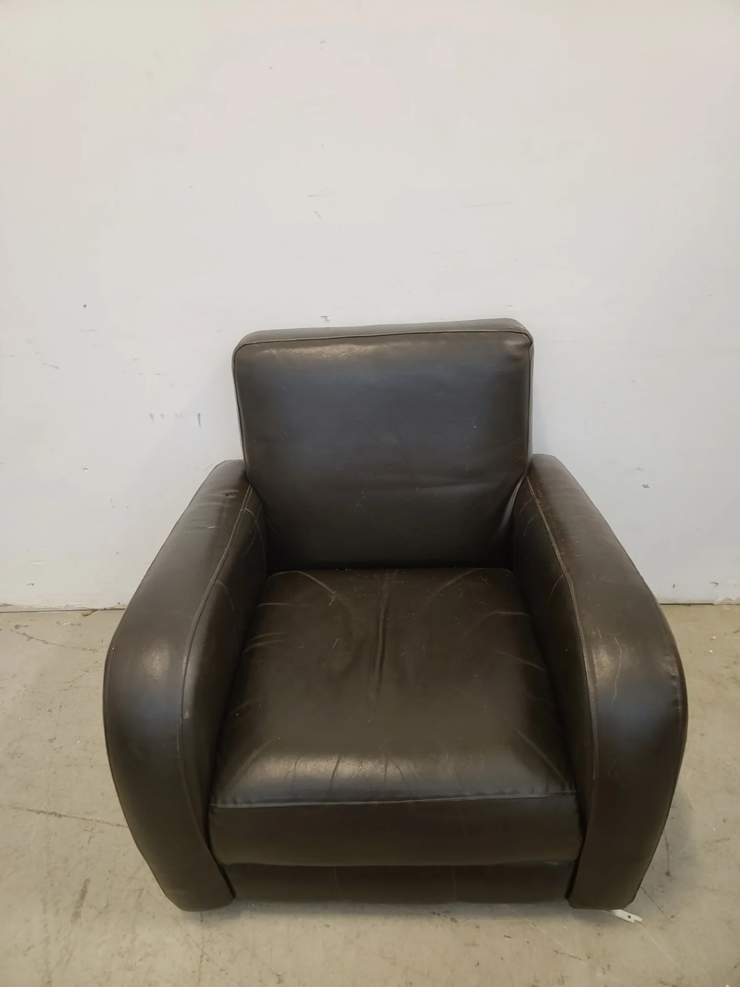 Dark Brown Pleather Armchair - Image 2