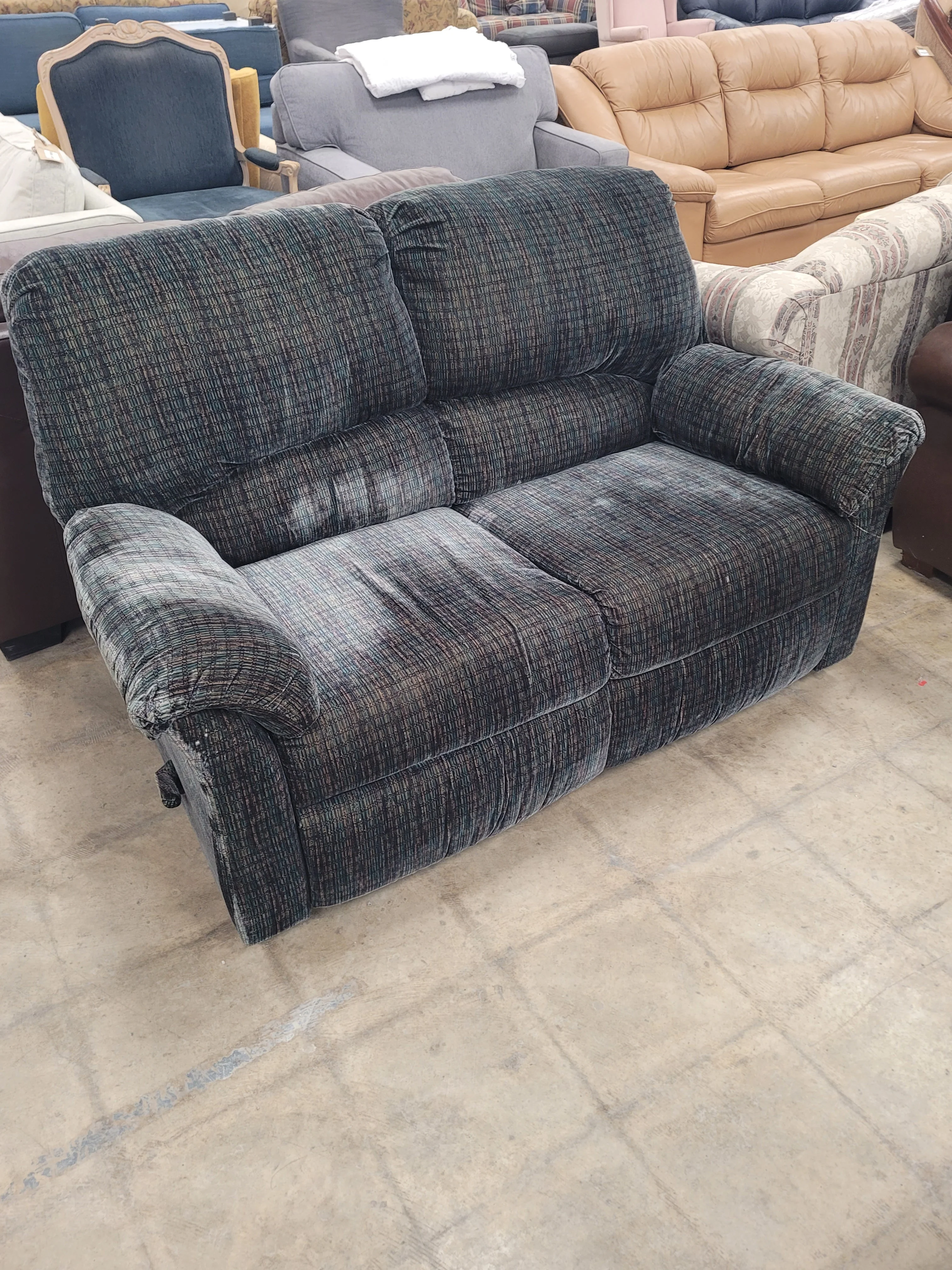 Dark Forest Green Reclining Loveseat