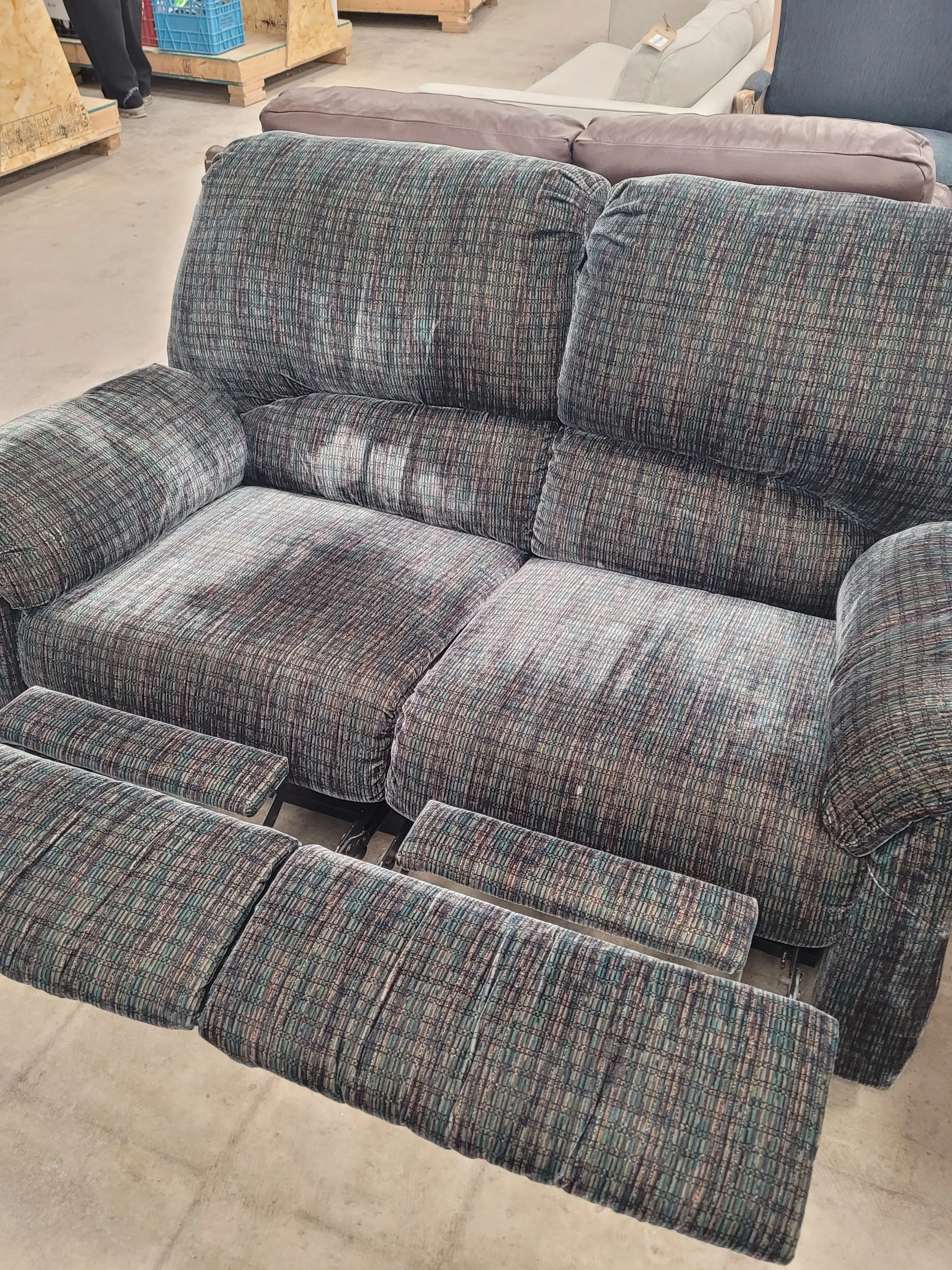 Dark Forest Green Reclining Loveseat - Image 2