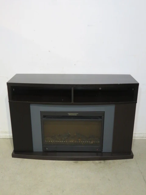 Dark Mantel with Electric Fireplace