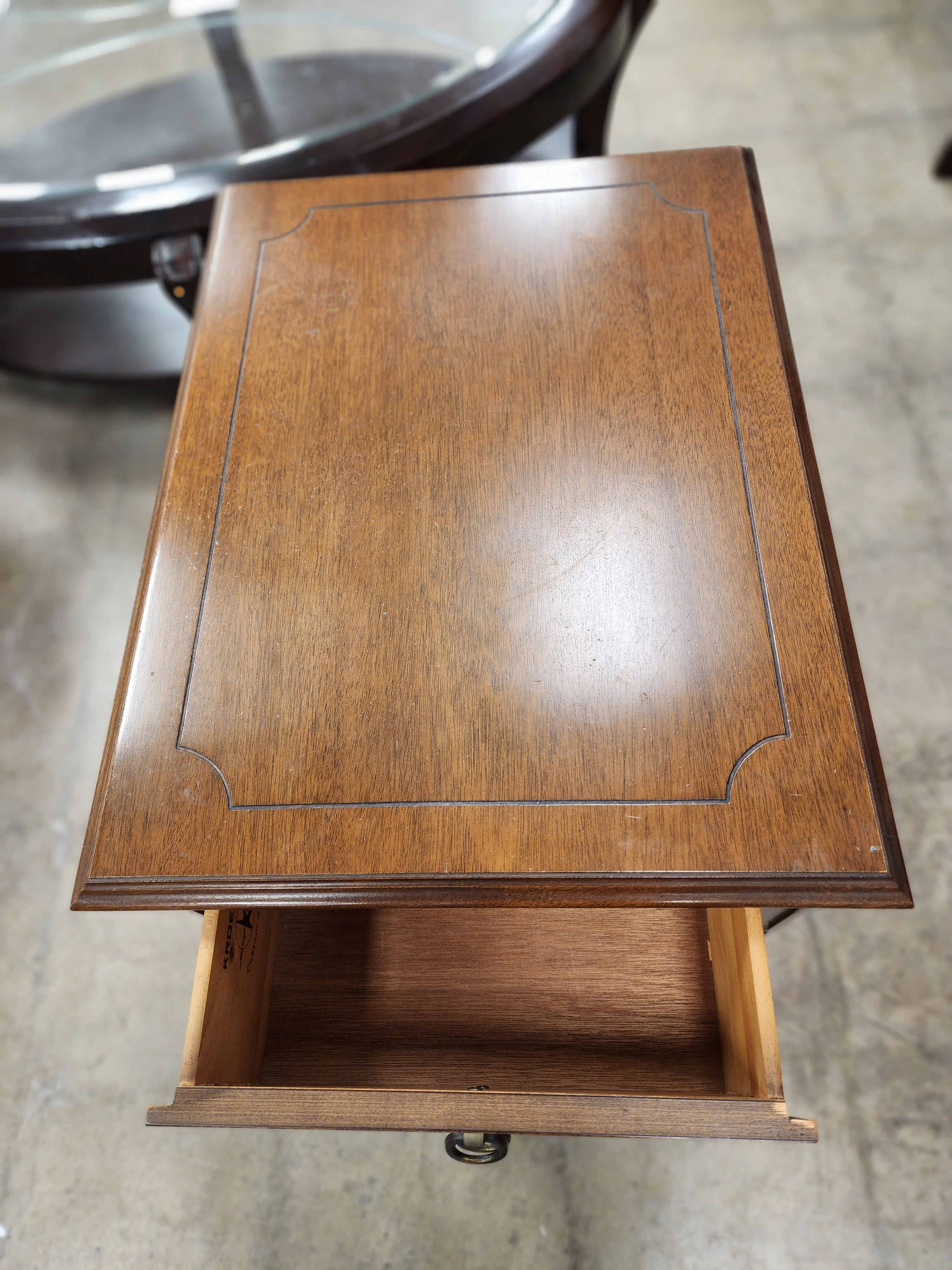 Dark Walnut 1 Drawer Side Table - Image 2