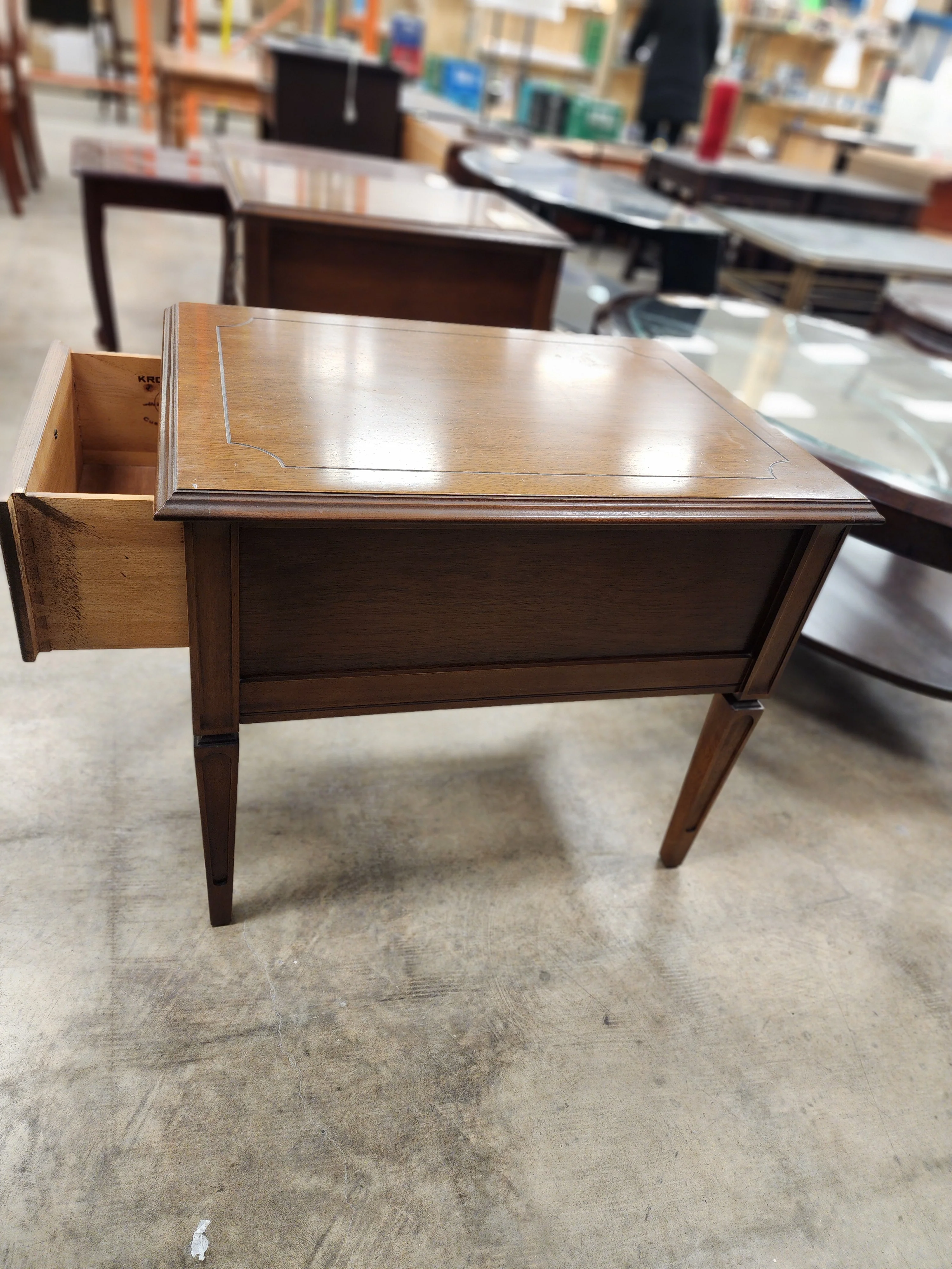 Dark Walnut 1 Drawer Side Table - Image 3