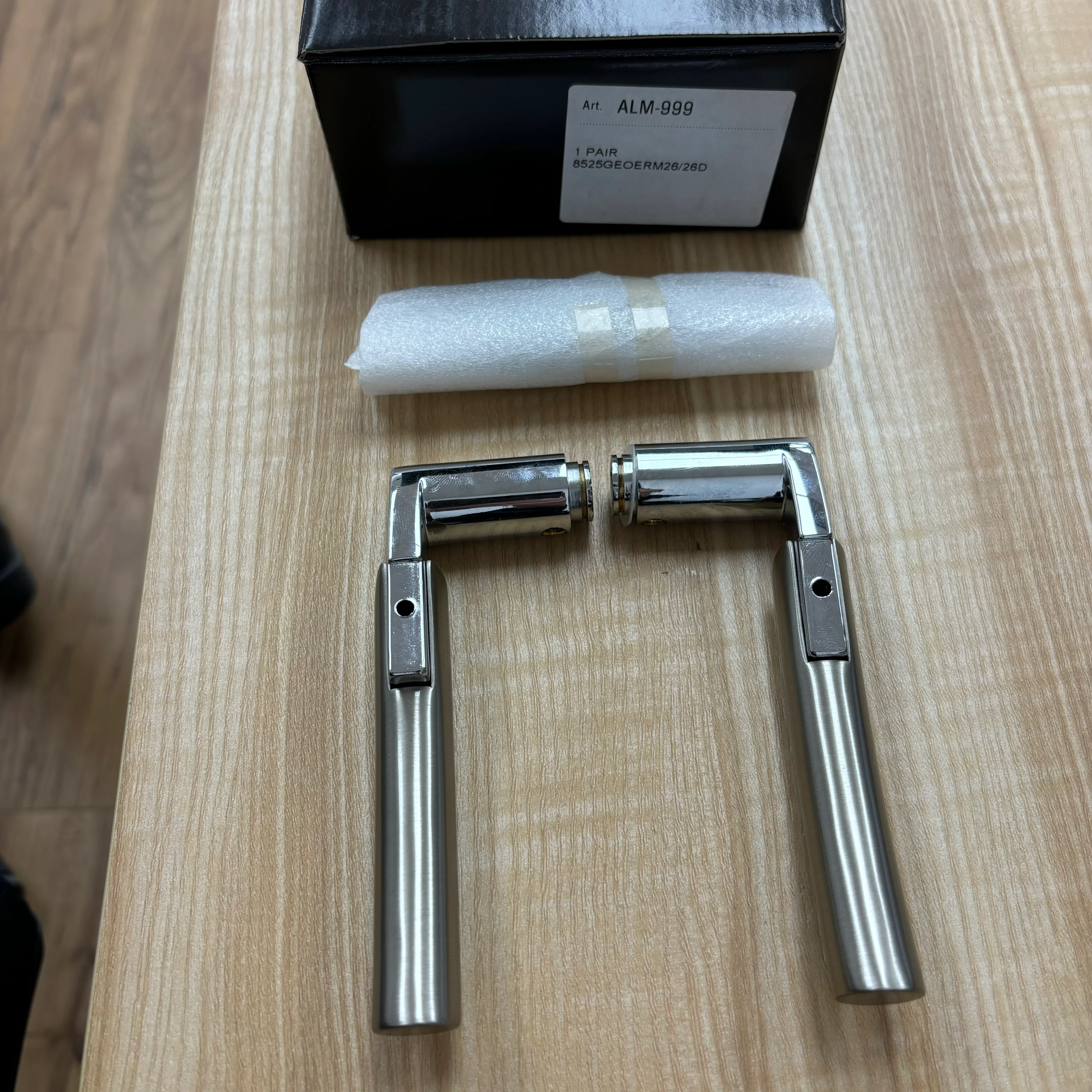Door Lever Trim Set – Chrome & Satin Nickel, ALM-999 - Image 3