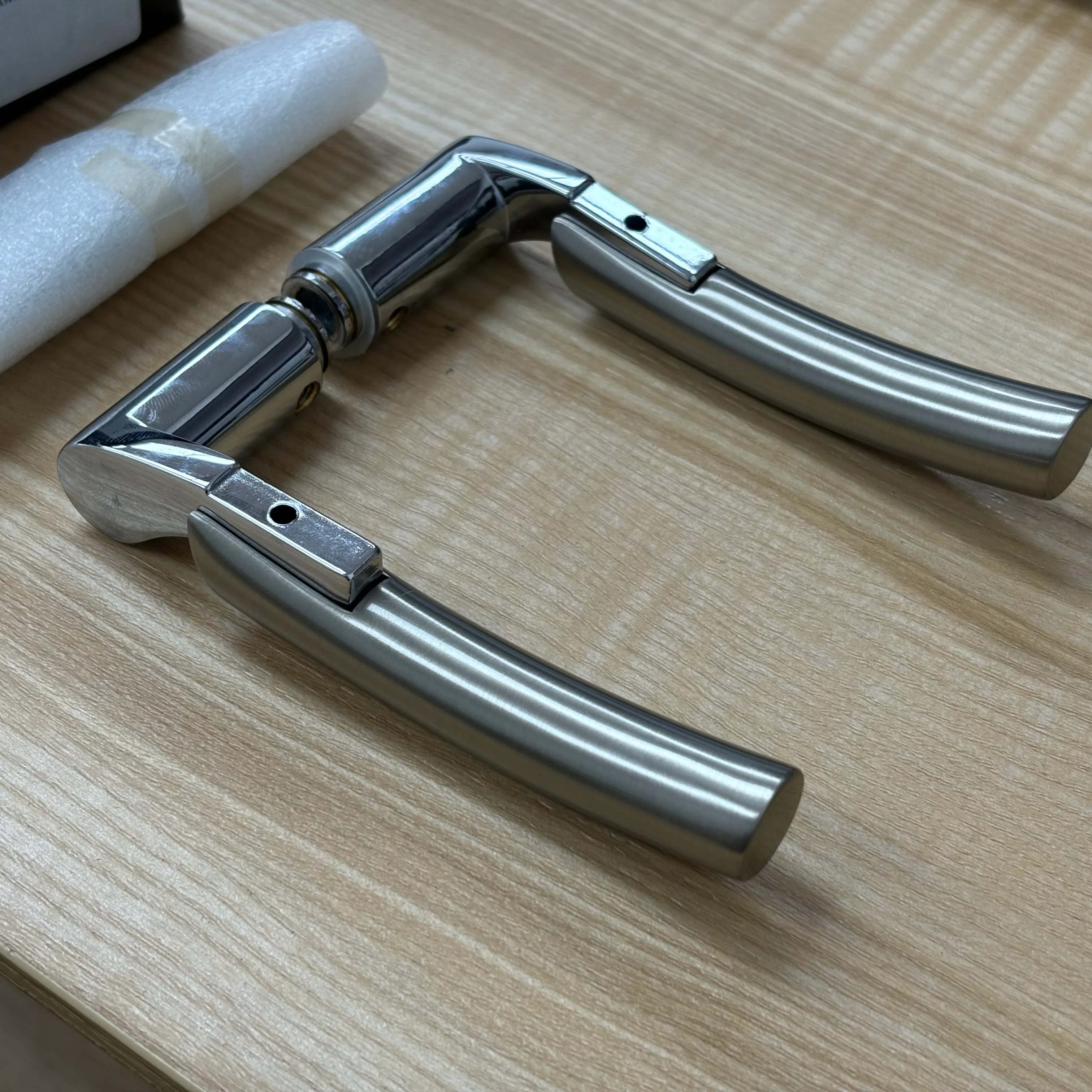 Door Lever Trim Set – Chrome & Satin Nickel, ALM-999 - Image 5