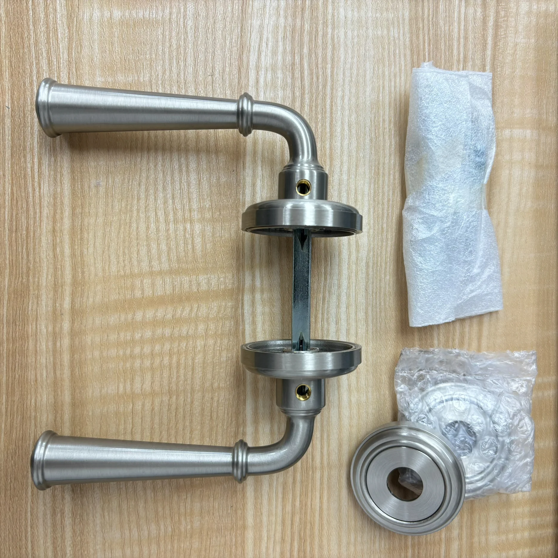 Dummy Door Levers with Thumb Turn in Satin Nickel, 2001NEBETRUS15 - Image 3