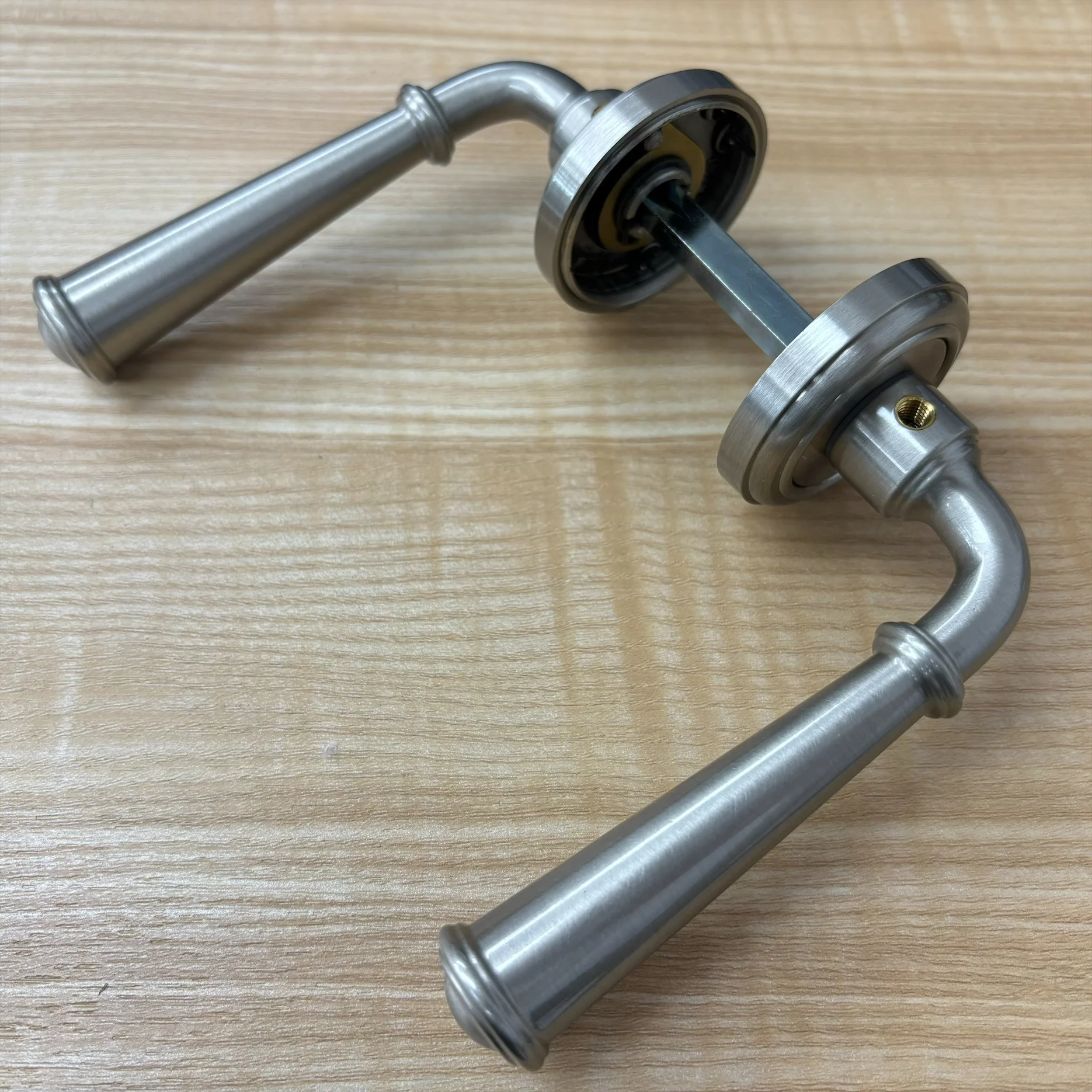 Dummy Door Levers with Thumb Turn in Satin Nickel, 2001NEBETRUS15 - Image 5