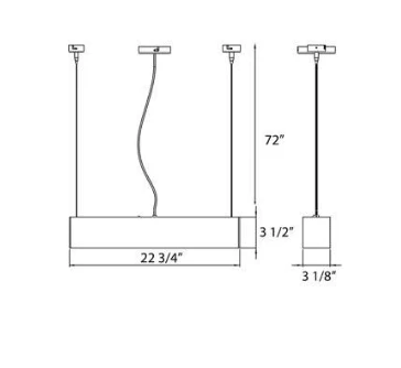 22.75" Wide Linear Pendant Light  Modern Aluminum Design, 23367-012 - Image 4