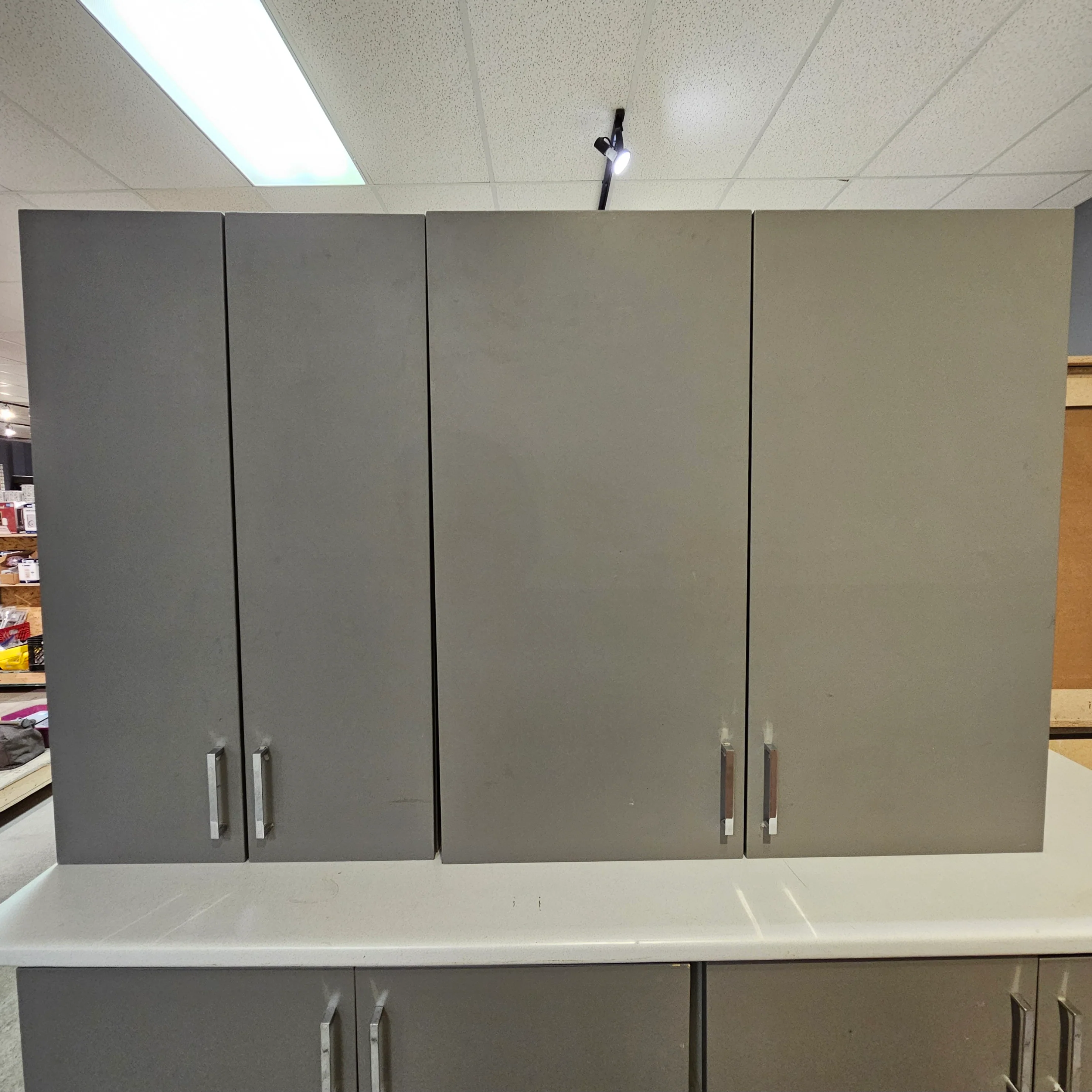 Flat Panel Grey Kitchen Cabinet Set - Image 2