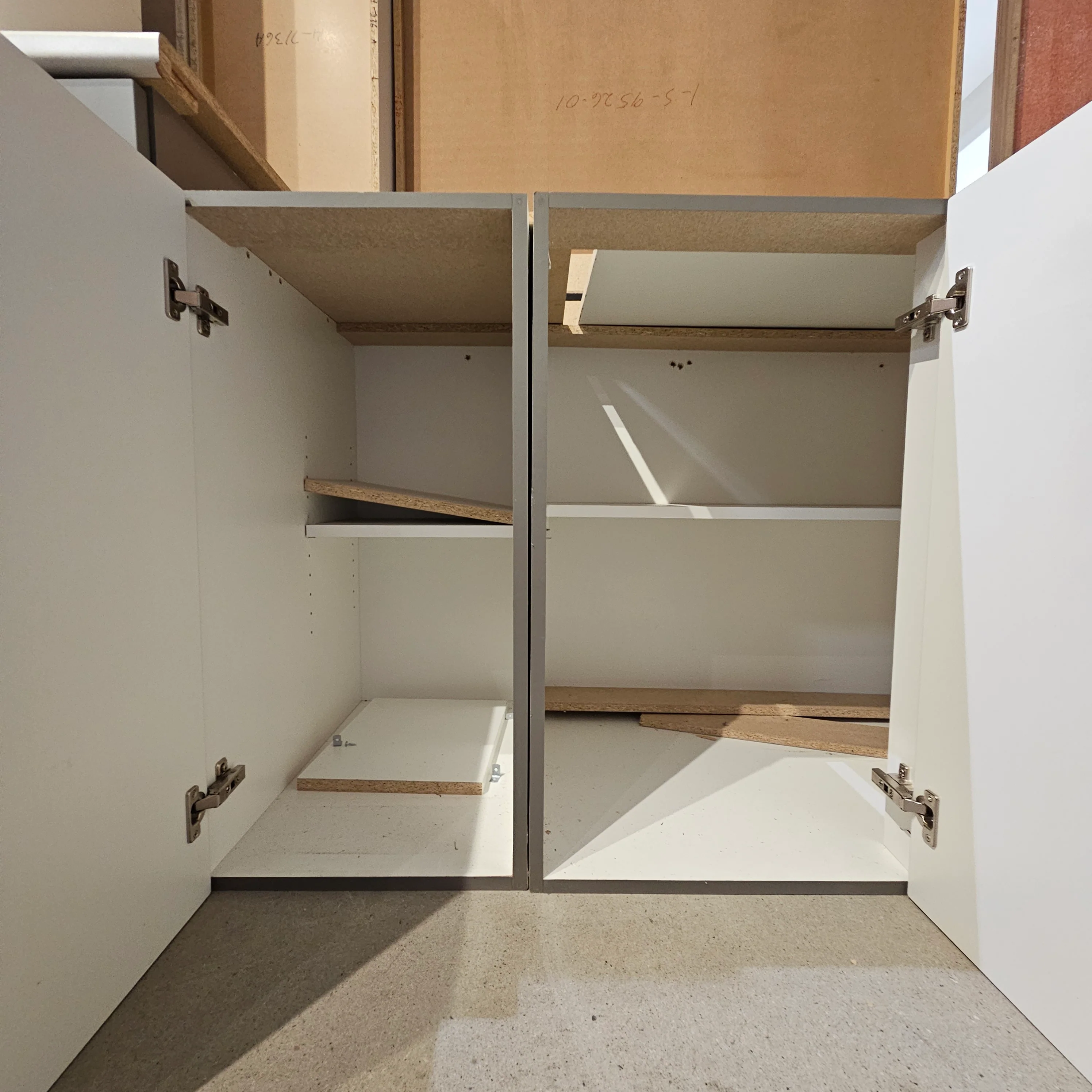 Flat Panel Grey Kitchen Cabinet Set - Image 5