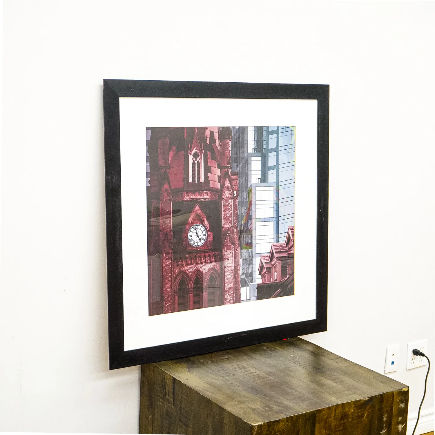 35 in x 35 in Framed Photo Of The Old City Hall Clock Tower - Image 7