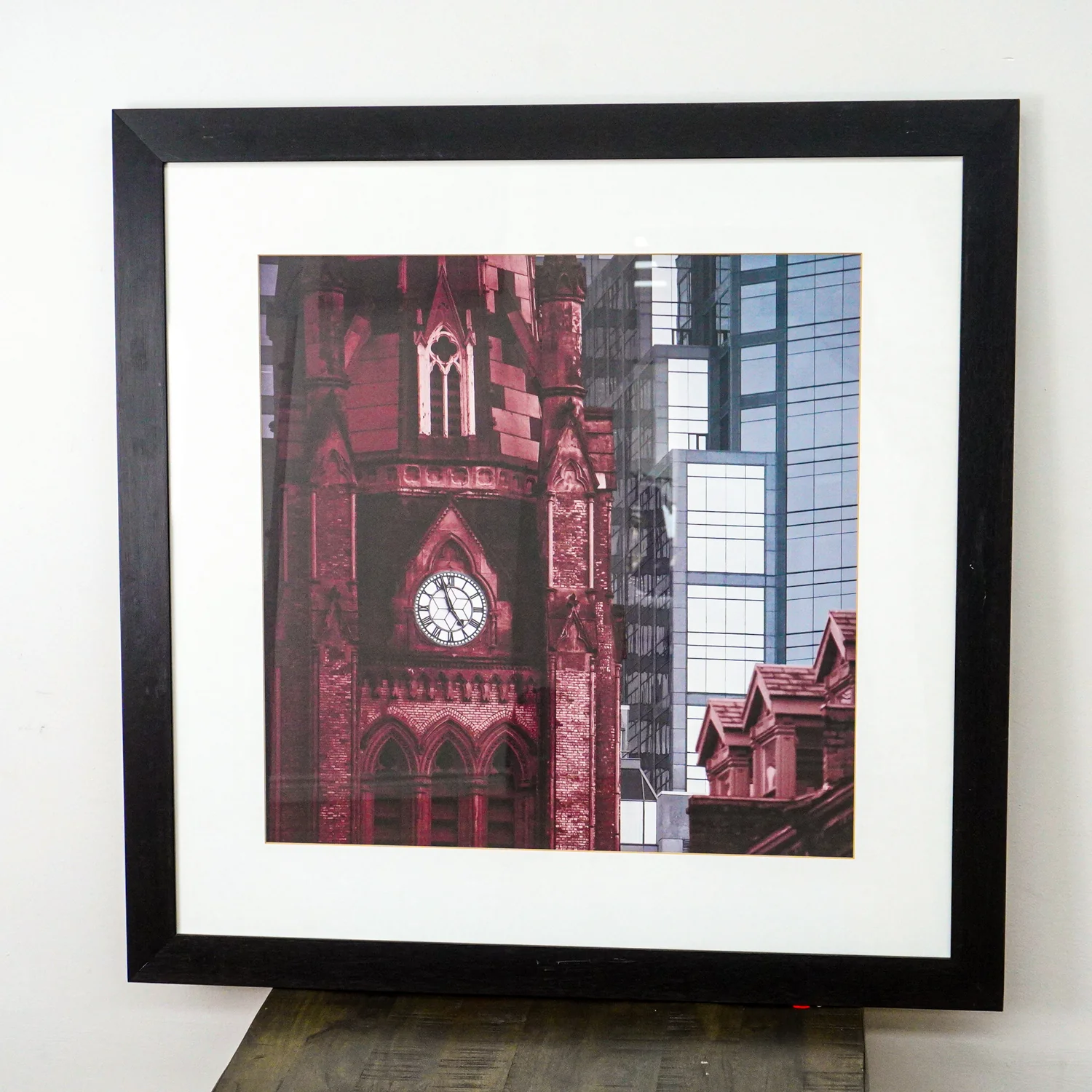 35 in x 35 in Framed Photo Of The Old City Hall Clock Tower - Image 9