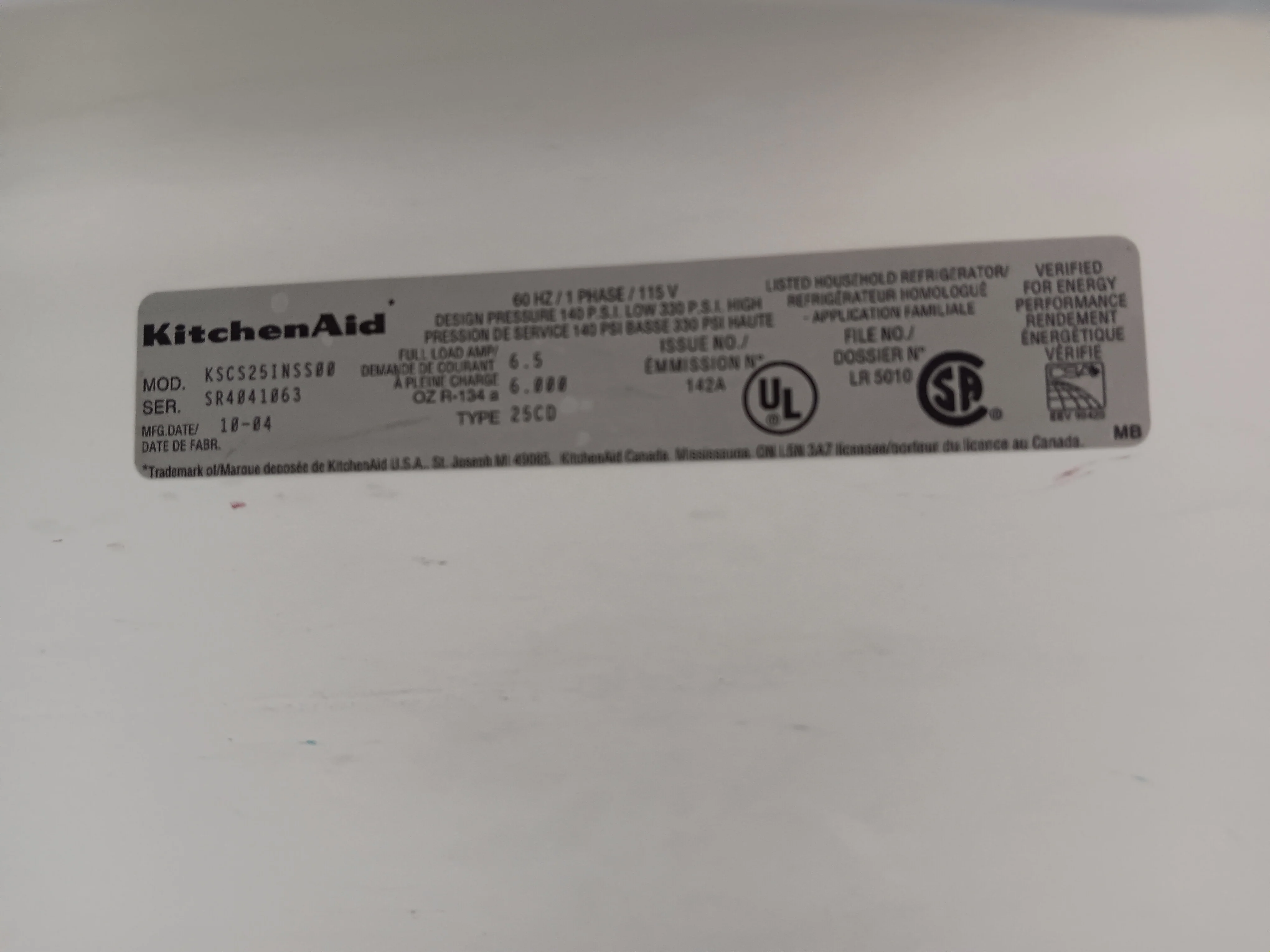 Kitchen AID Fridge / Frezeer with Ice & Water - Image 9