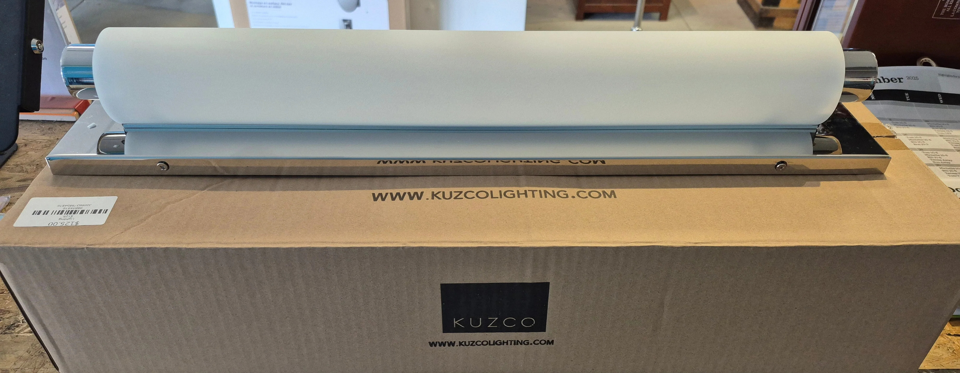 Charleston LED Chrome and Frosted Glass Vanity Light - Image 2
