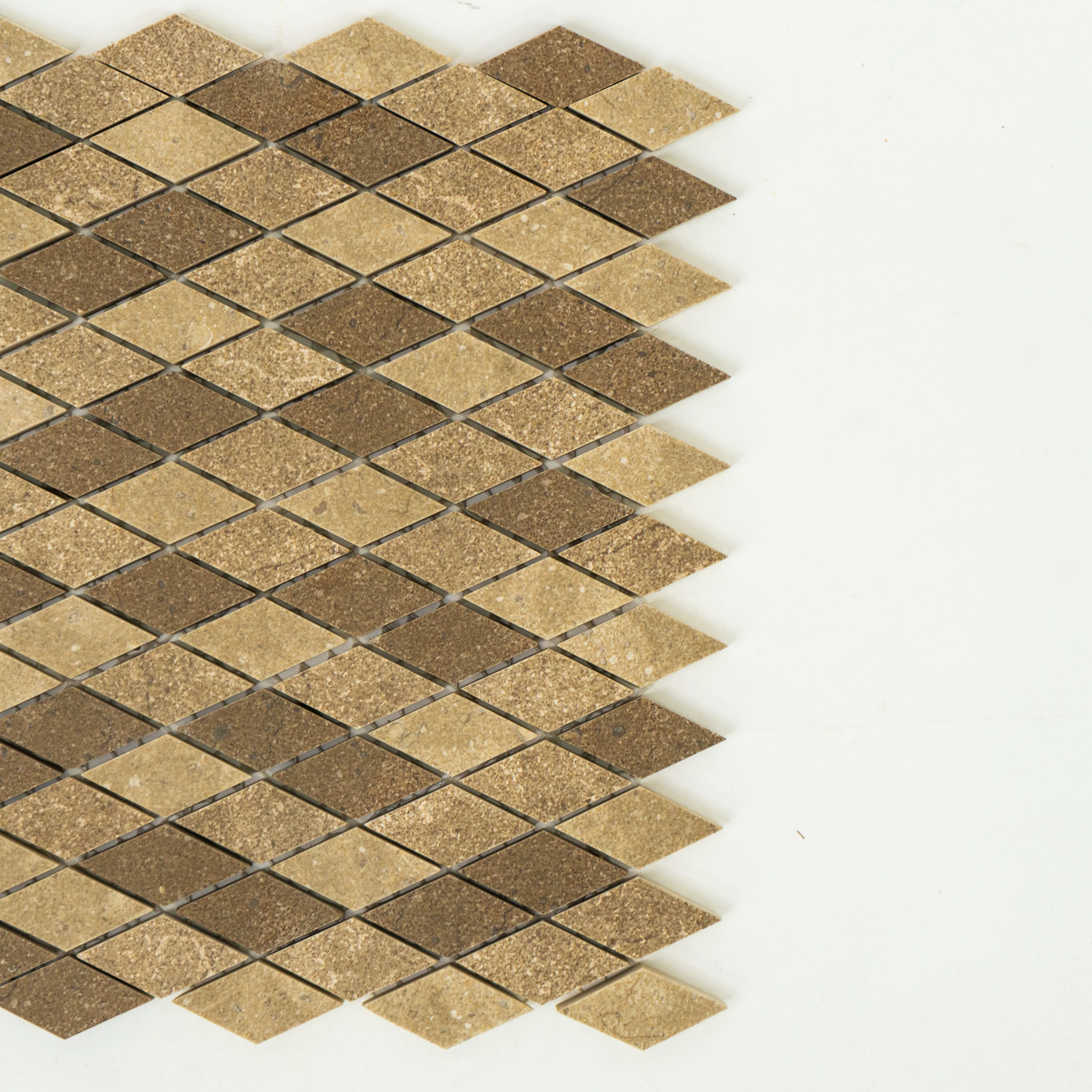 Marble Light and Dark Brown Mosaic Tiles - 11.7" x 13.7" - Image 3