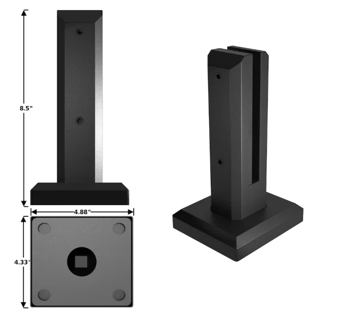 Peak MountainView Glass Deck Railing 8 1/2-inch H Spigot in Matte Black Stainless Steel - Image 3