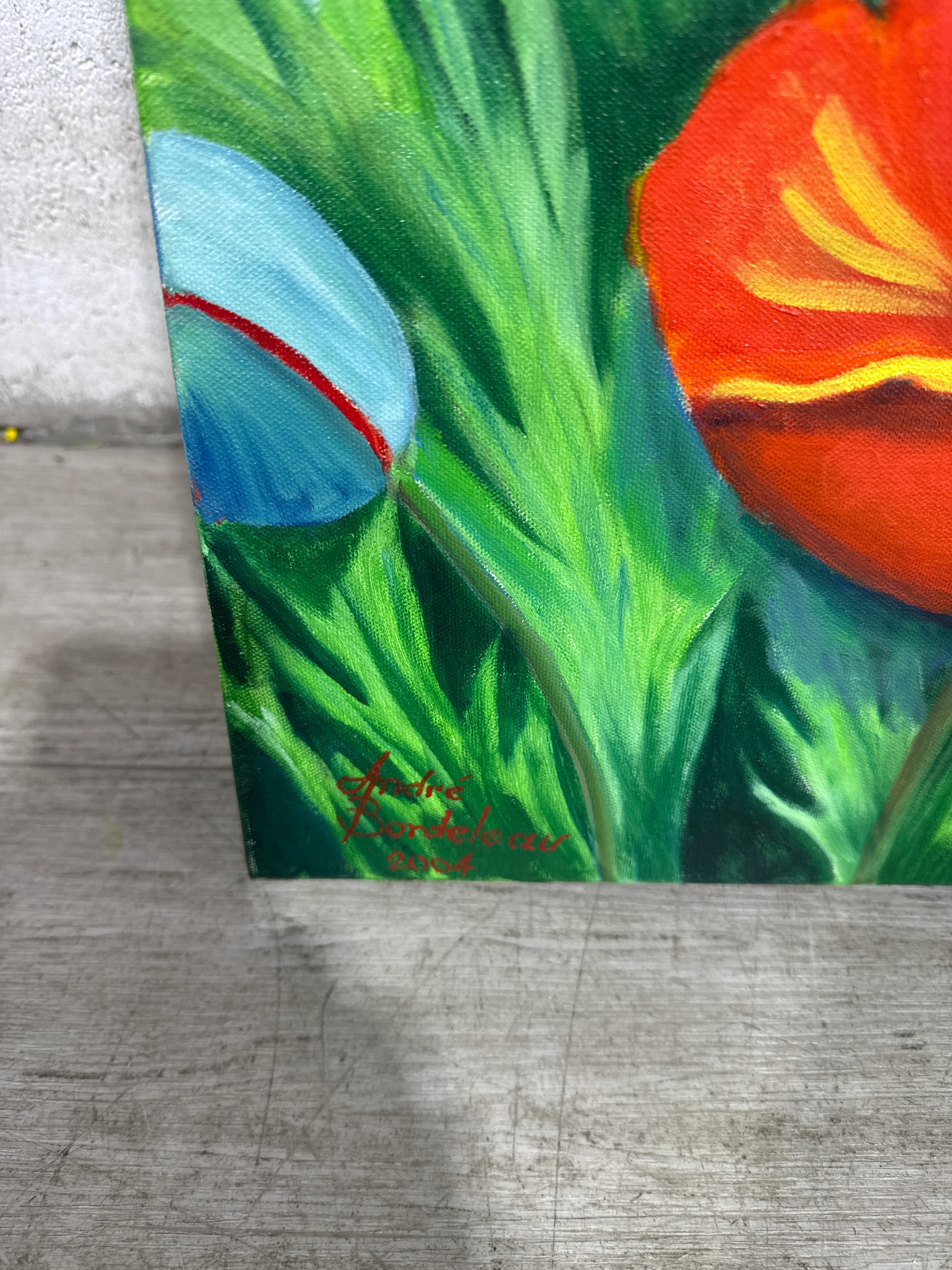 Poppies & Blue Sky - Acrylic on Canvas - Image 2