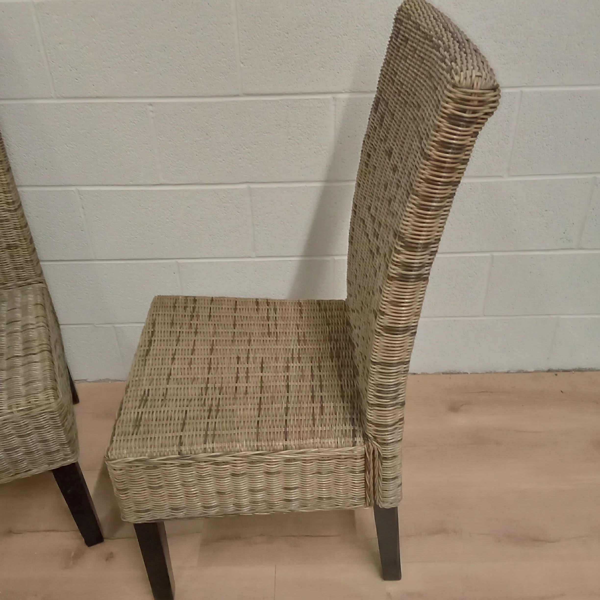 Set of Two Rattan Parson's Style Chairs - Image 2