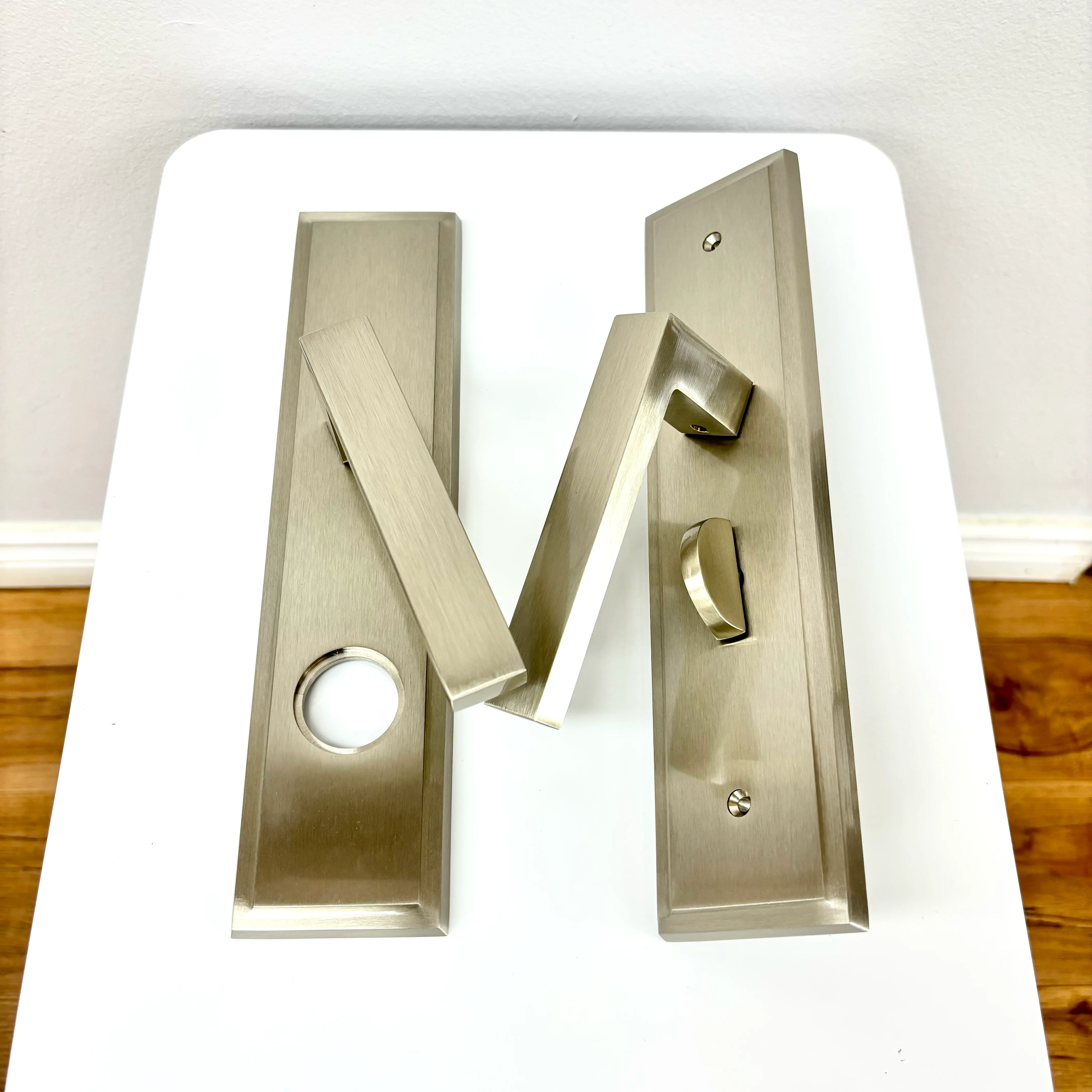 Tampa Entry Lockset Trim with Rectangular Escutcheon – Satin Nickel