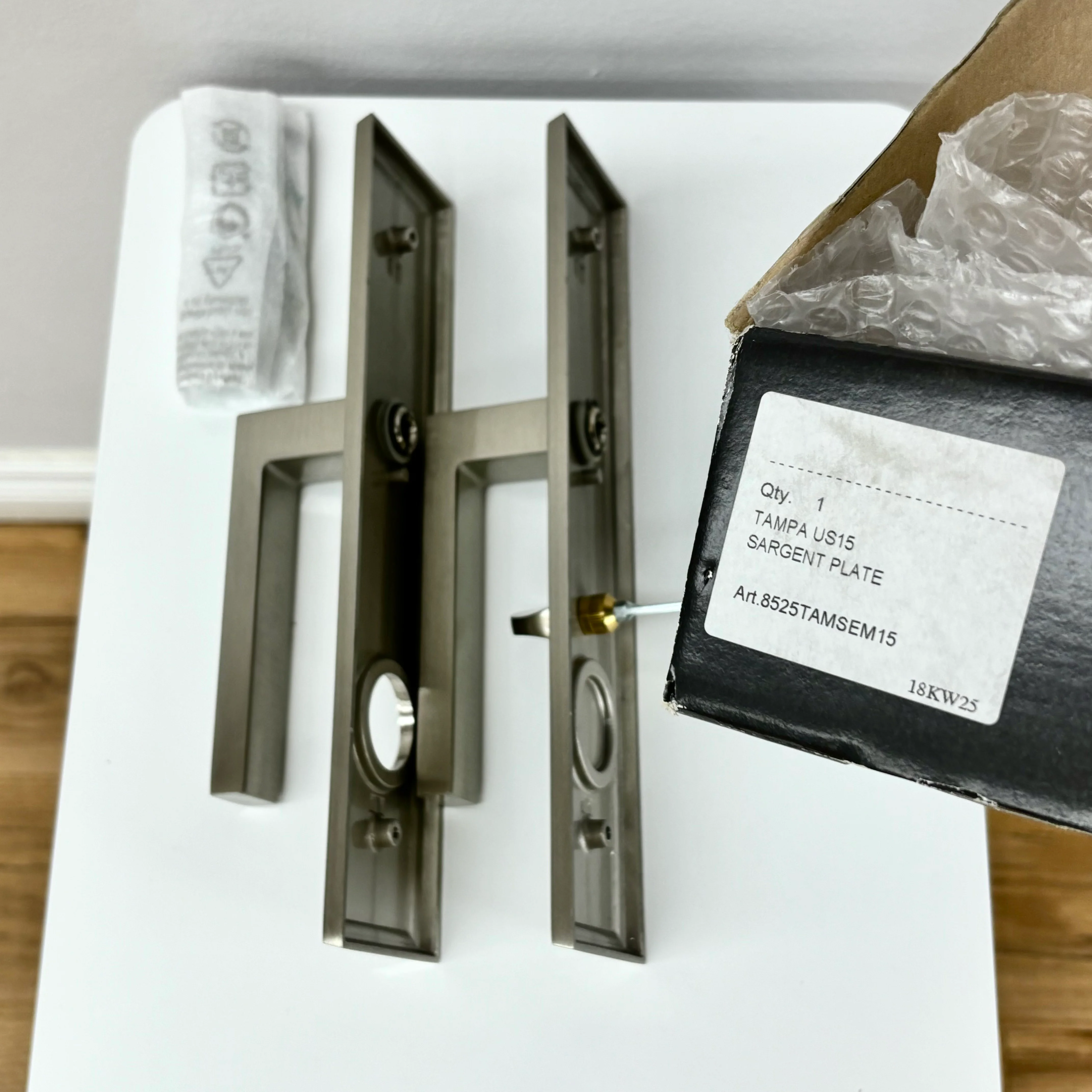 Tampa Entry Lockset Trim with Rectangular Escutcheon – Satin Nickel - Image 5