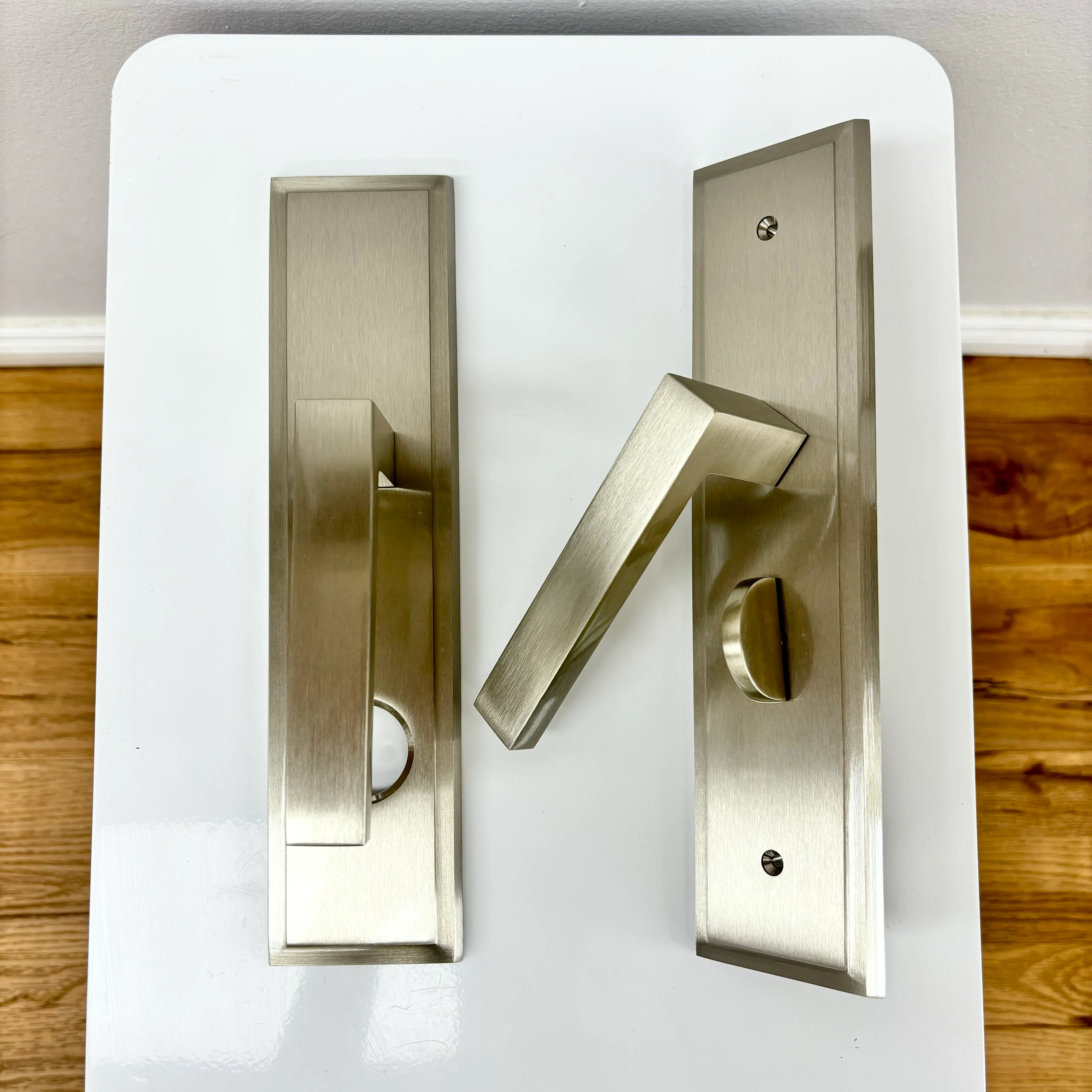 Tampa Entry Lockset Trim with Rectangular Escutcheon – Satin Nickel - Image 8