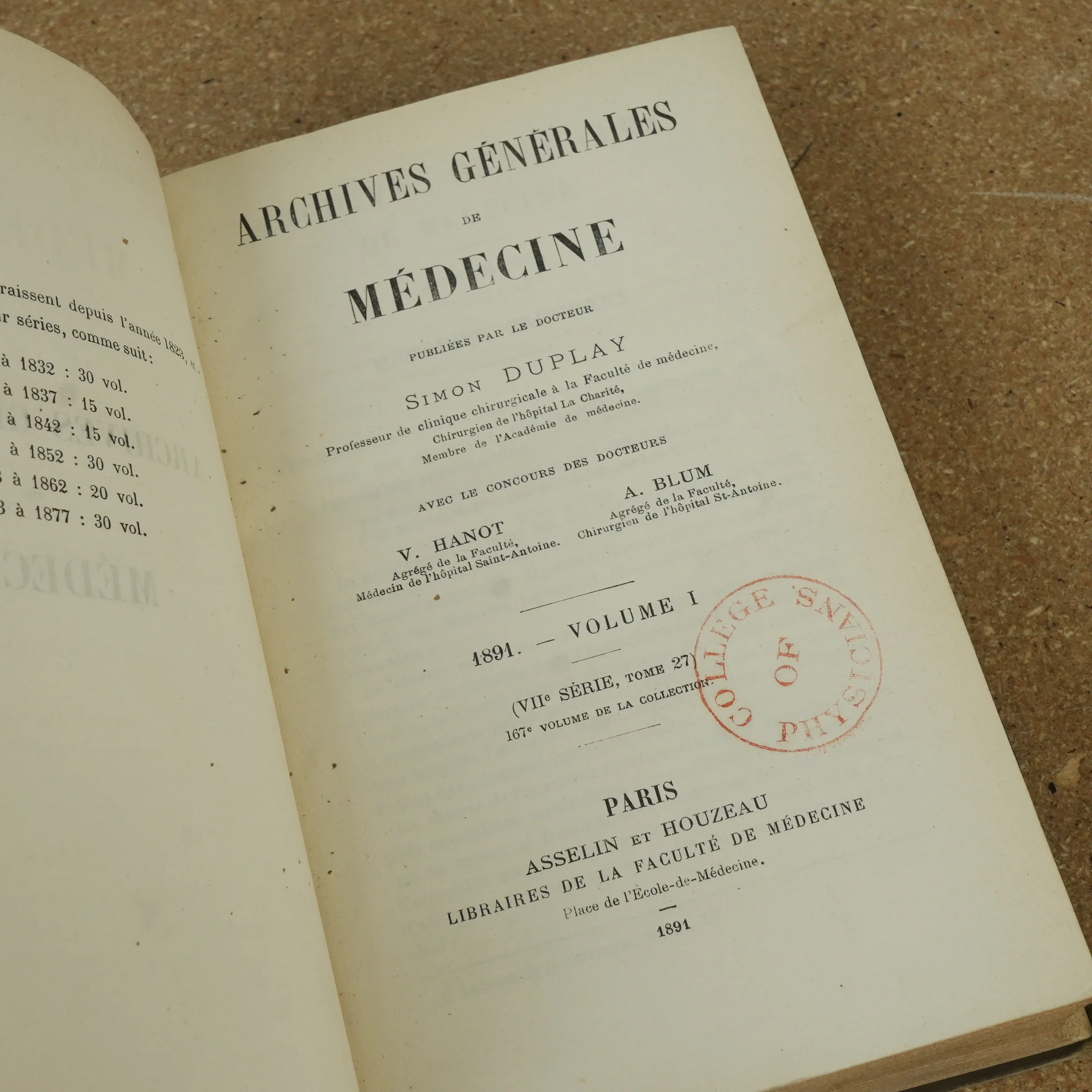 The Archives Générales de Médecine Serie 7 Vol 27 by Simon Duplay 1891 - Image 3