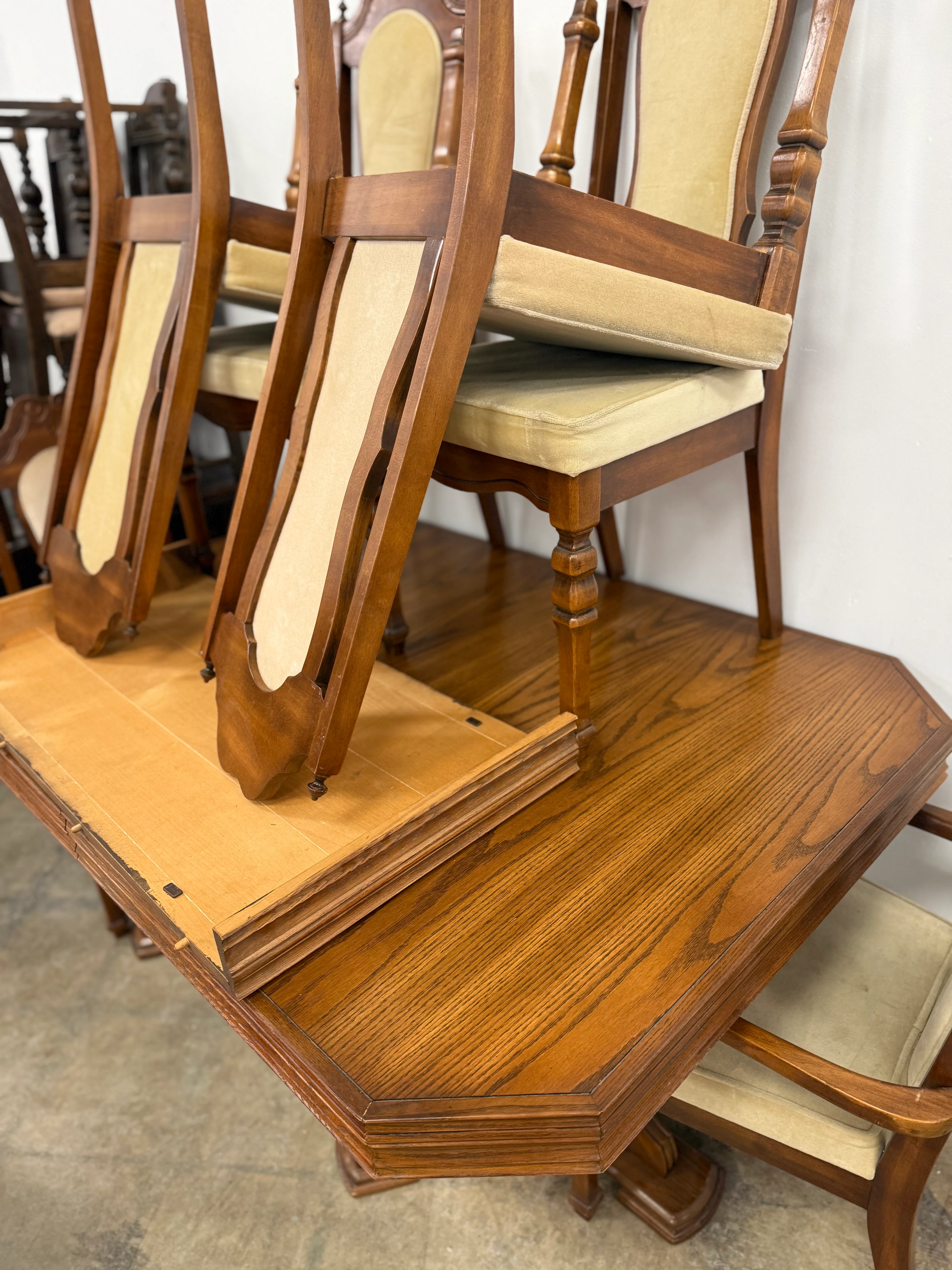 Vintage Styled Light Beige Dining Set - Image 2