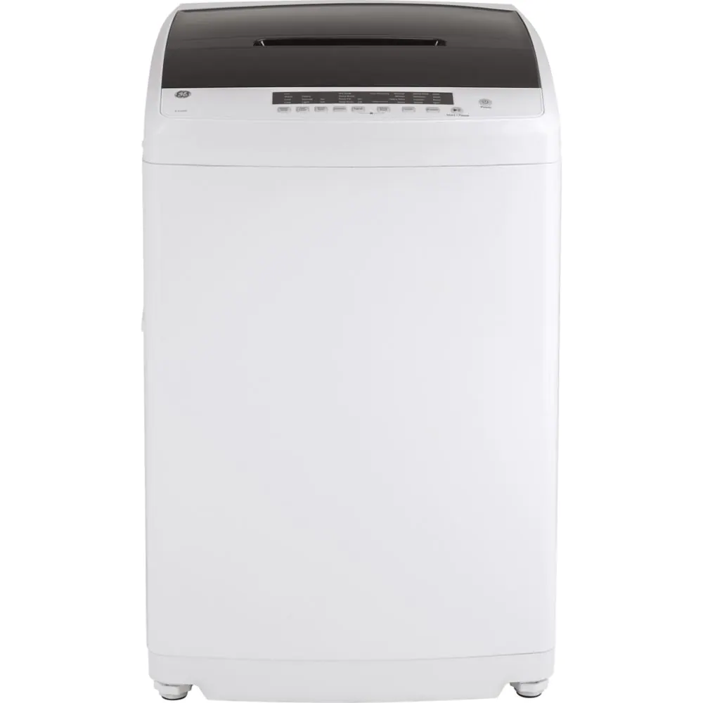GE- Space Saving Stationary Washer With Stainless Steel Basket-White