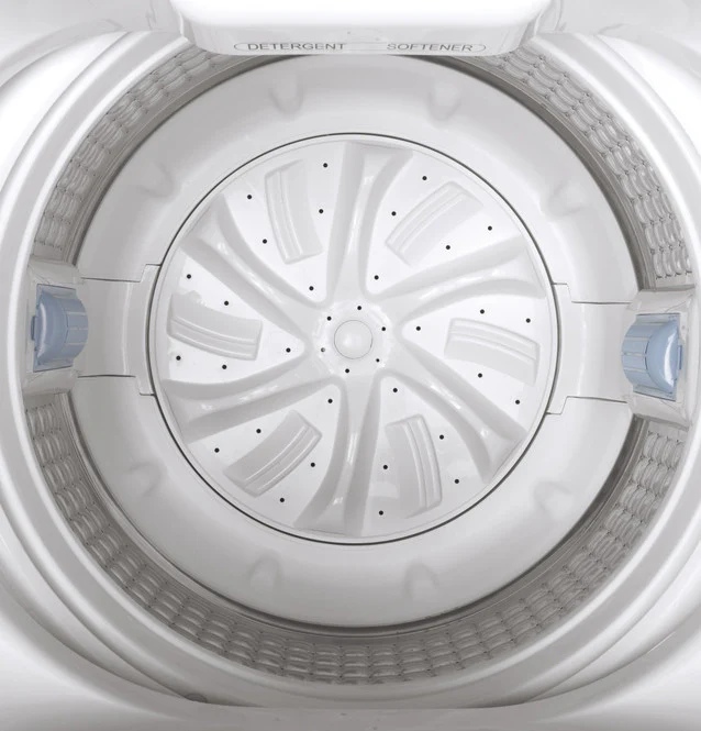 GE- Space Saving Stationary Washer With Stainless Steel Basket-White - Image 3