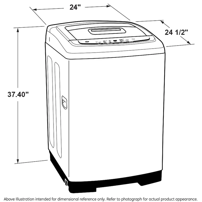 GE- Space Saving Stationary Washer With Stainless Steel Basket-White - Image 4